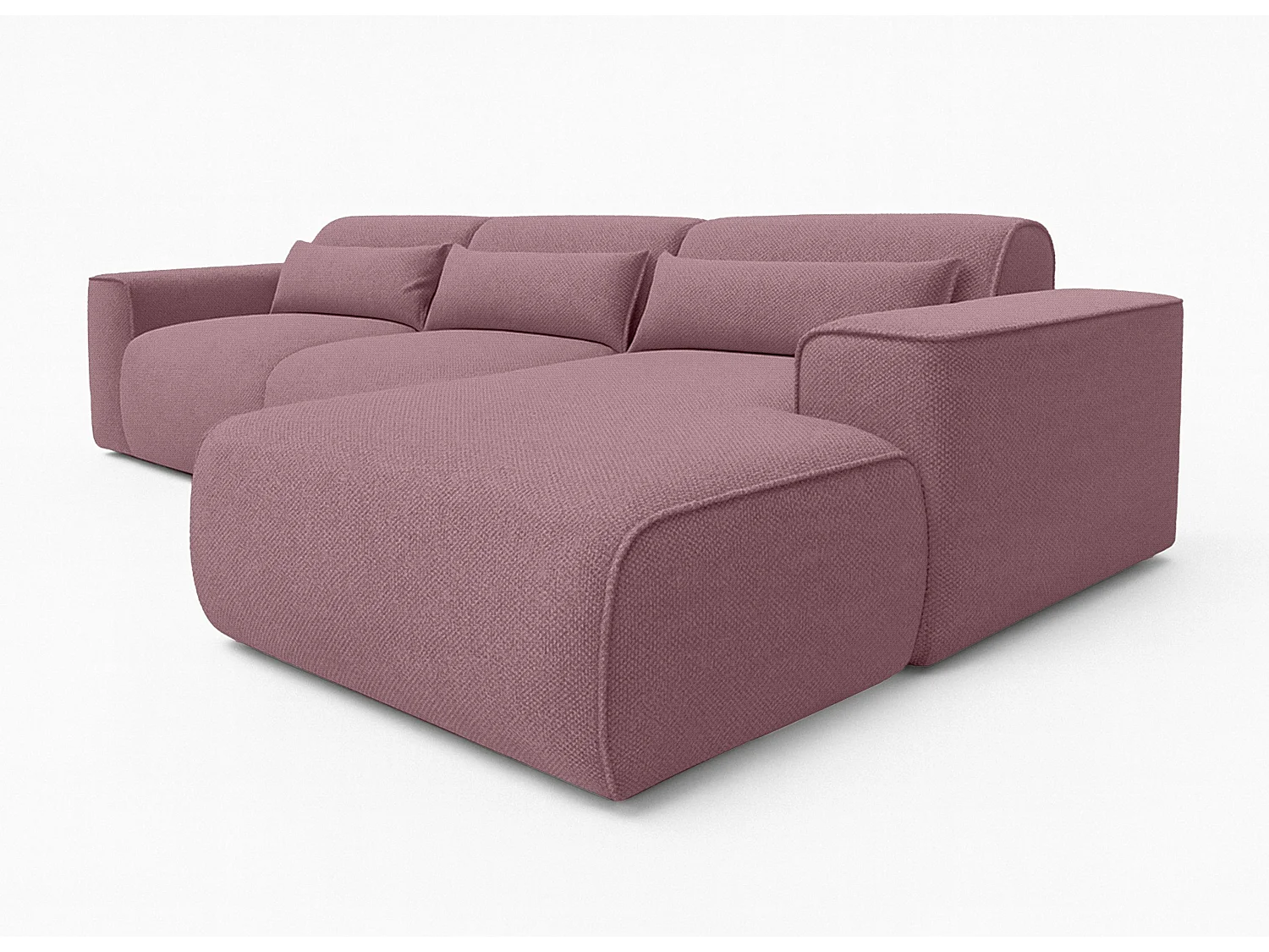 Canapé d'angle panoramique convertible 5 places en tissu gris foncé RUYAM