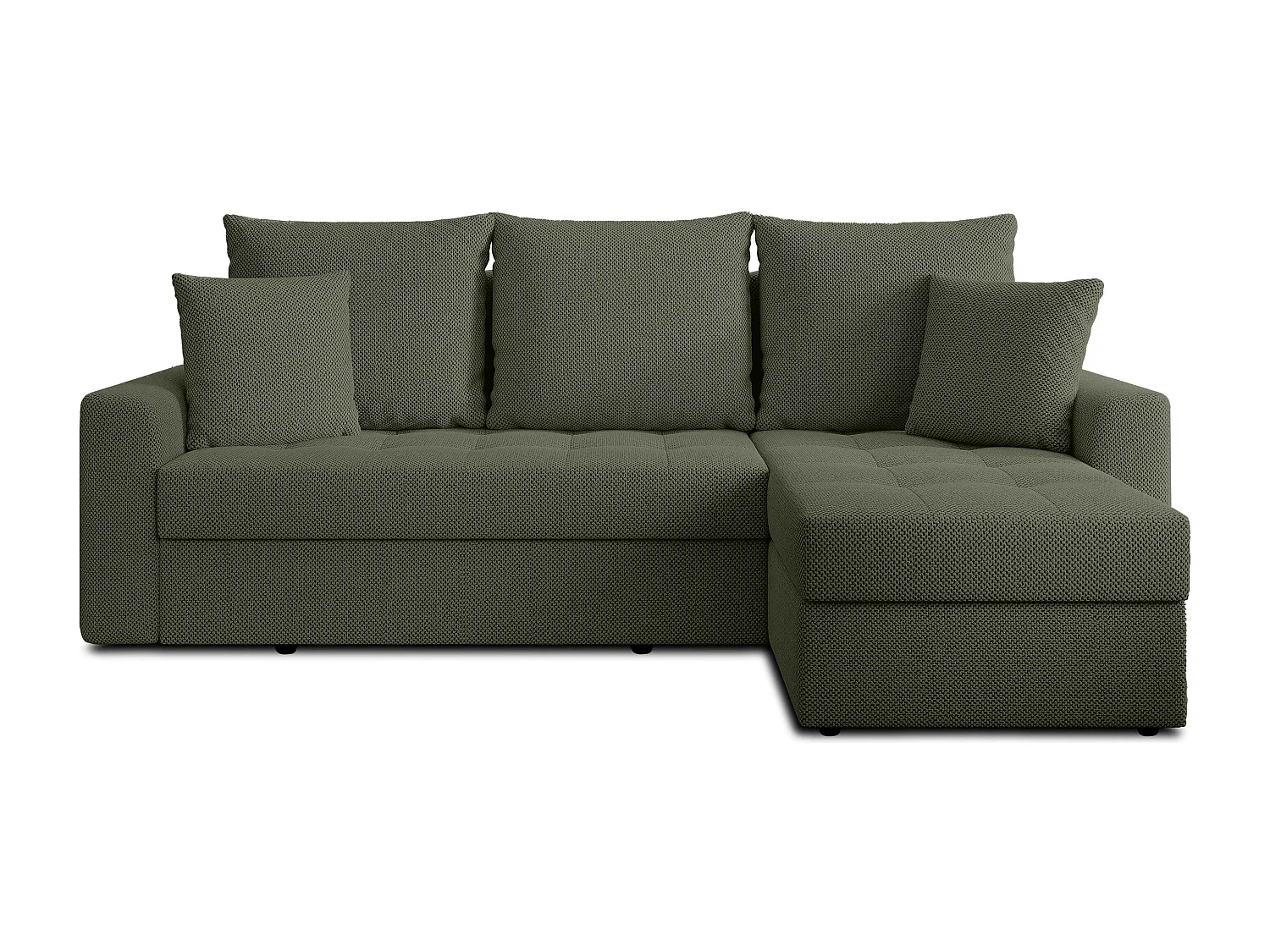 AX LIVING Canapé d’angle Karaman 238 cm vert convertible avec coffre