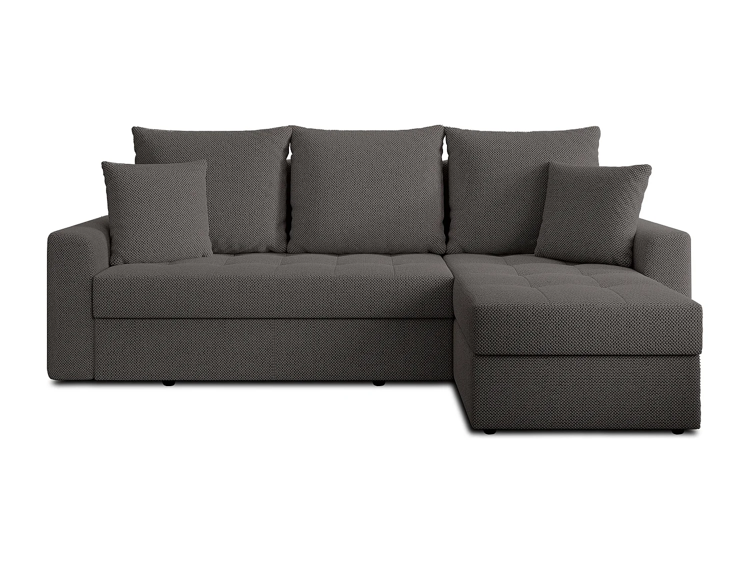 AX LIVING Canapé d’angle Karaman 238 cm gris convertible avec coffre