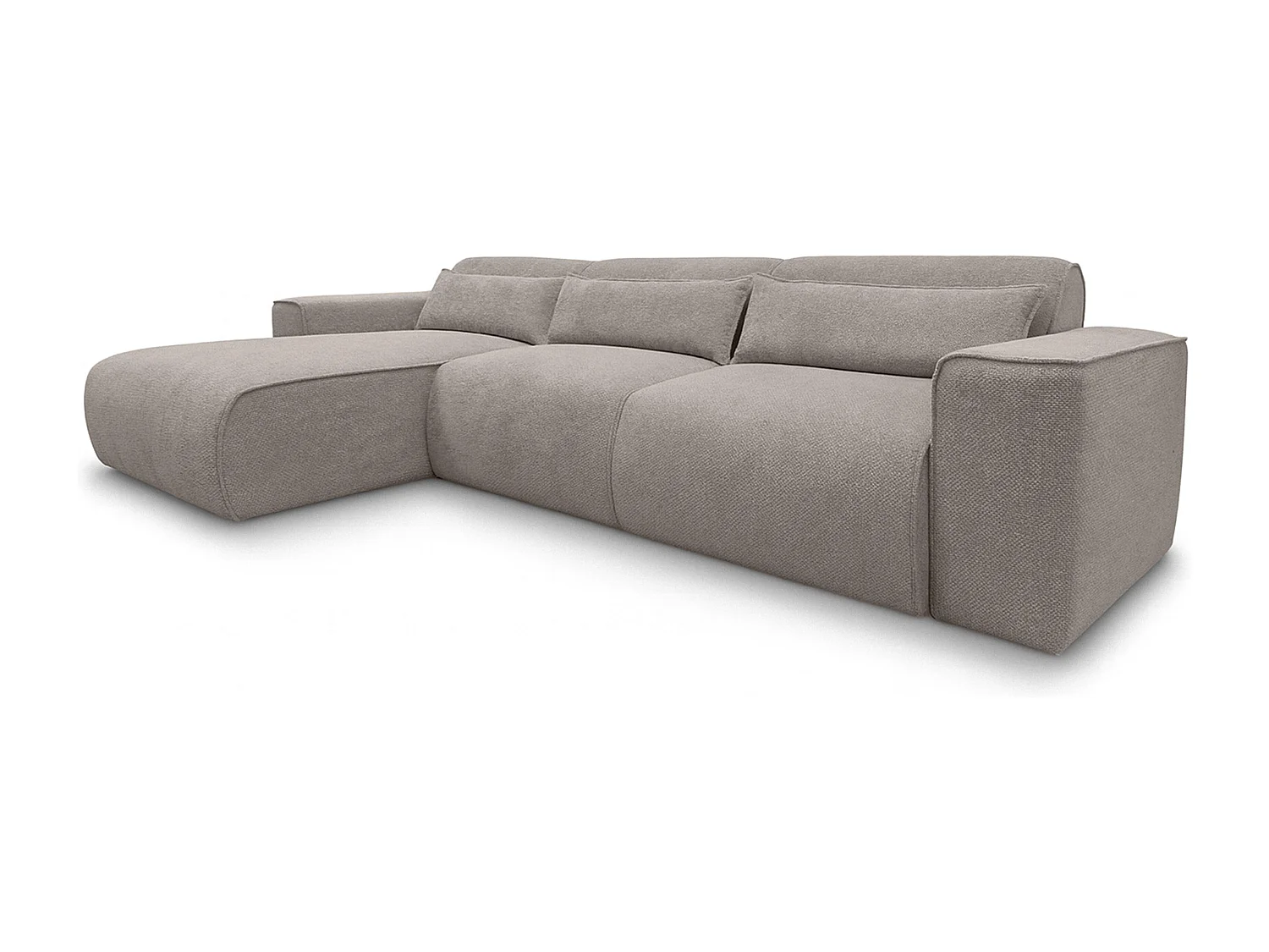 AX LIVING Canapé panoramique Ruyam 310 cm marron clair convertible gauche