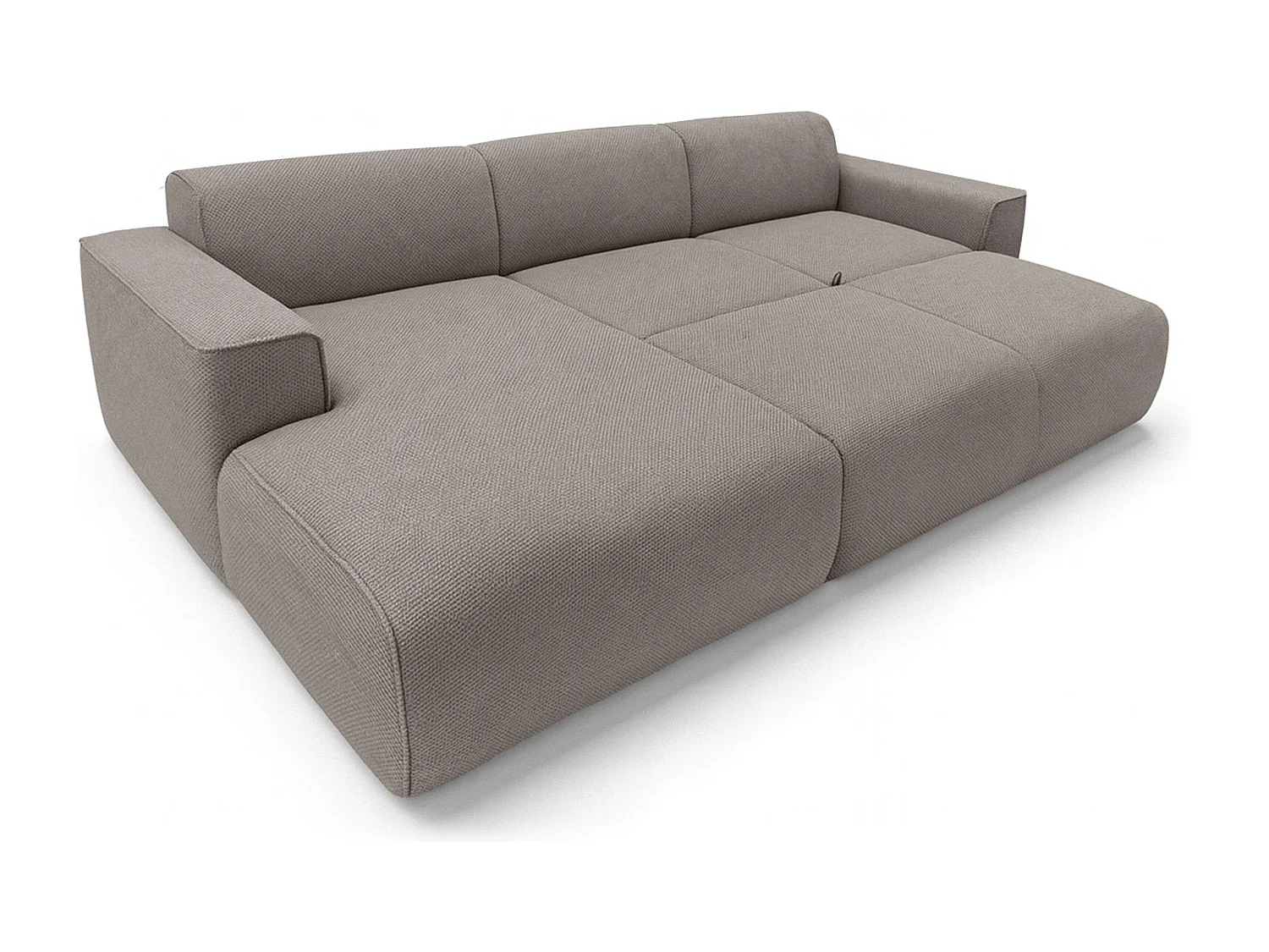 AX LIVING Canapé panoramique Ruyam 310 cm marron clair convertible gauche