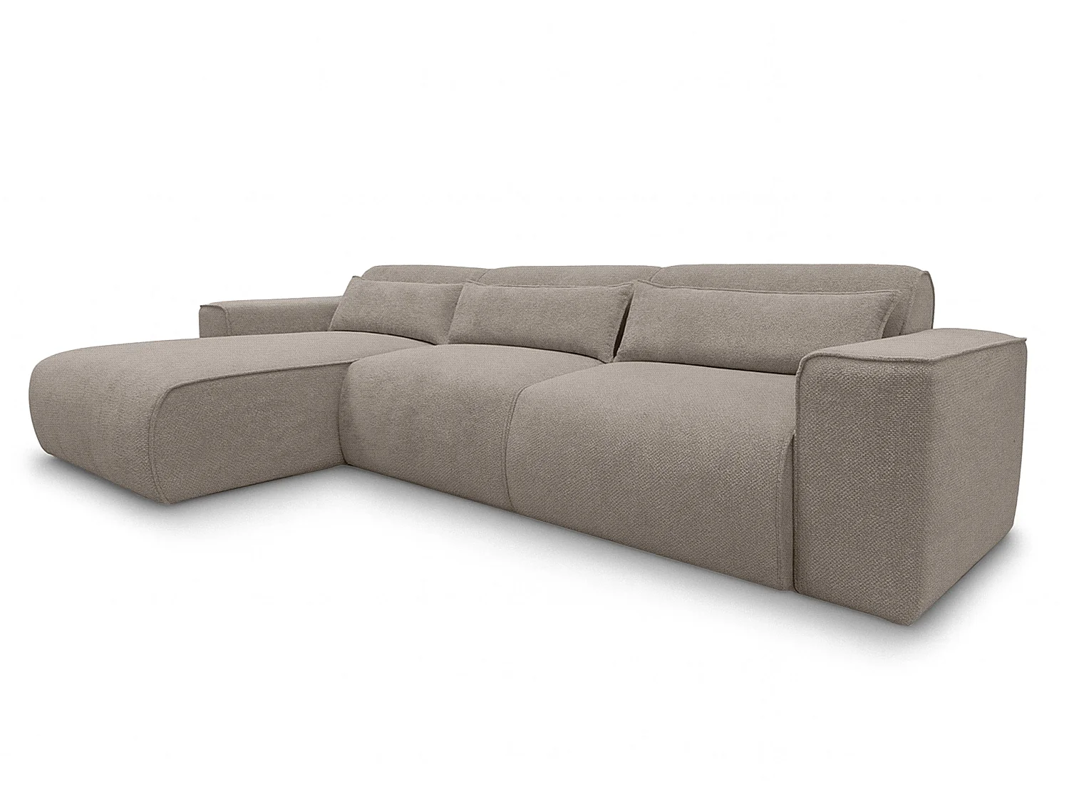 AX LIVING Hoekslaapbank Ruyam Lichtbruin 310 cm Links