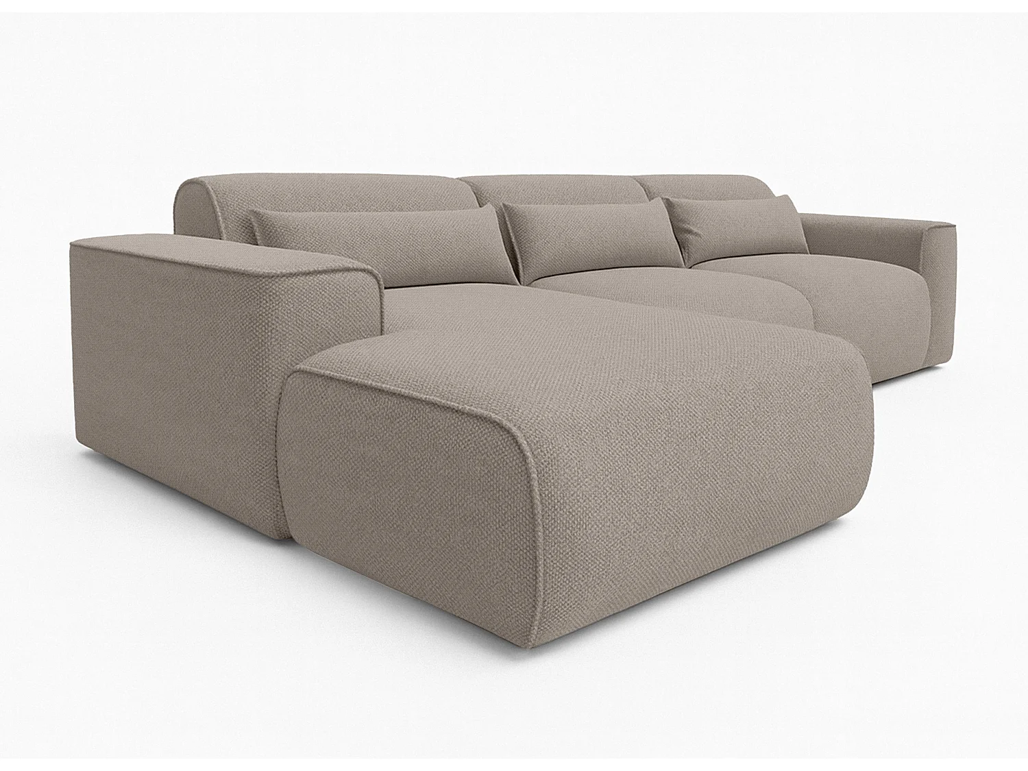 AX LIVING Hoekslaapbank Ruyam Lichtbruin 310 cm Links