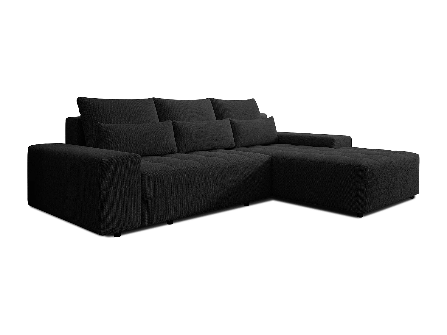 AX LIVING Hoekbank Alvorada 280 cm zwart met slaapfunctie