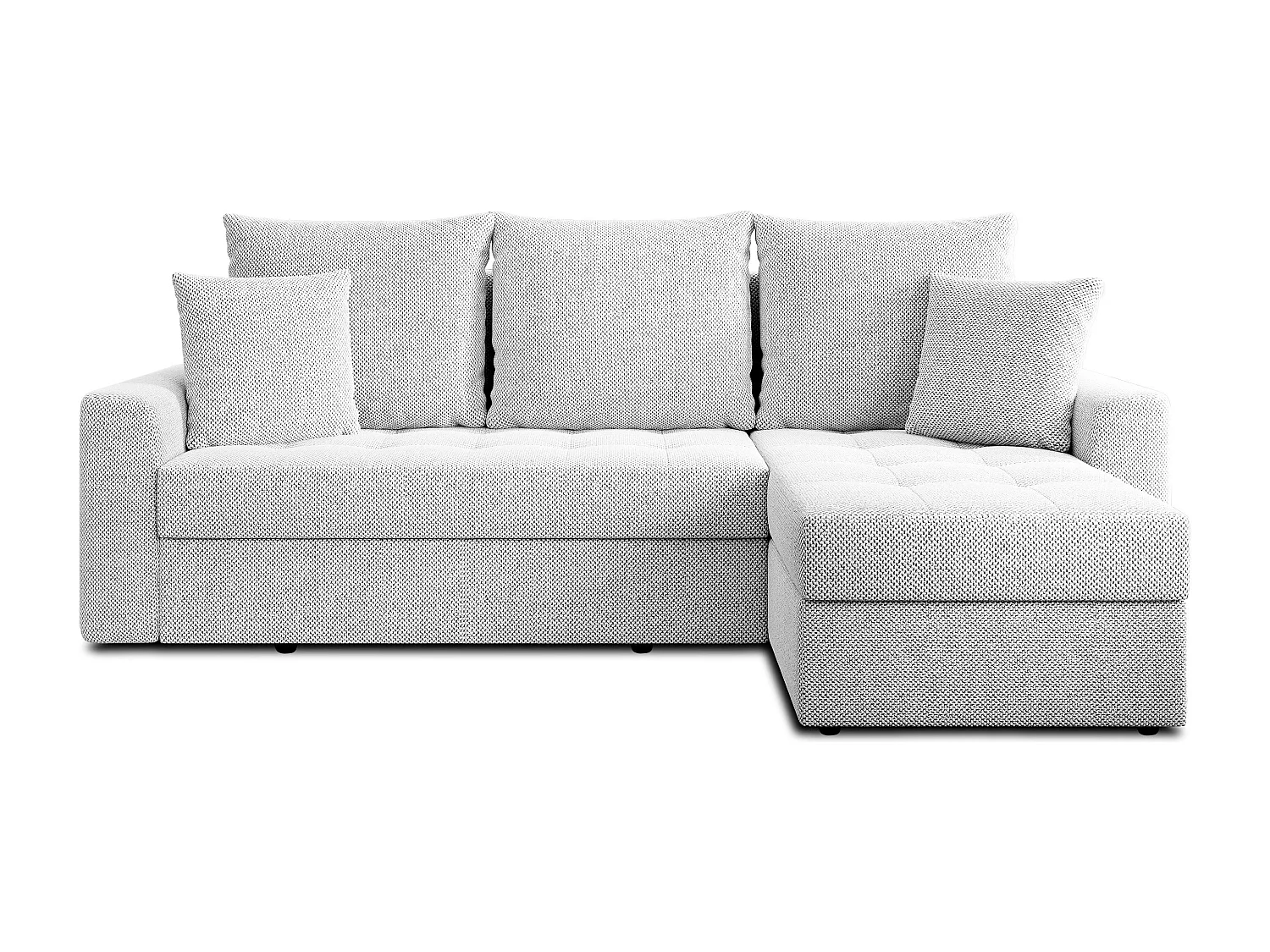 AX LIVING Canapé d’angle Karaman 238 cm blanc perle convertible avec coffre