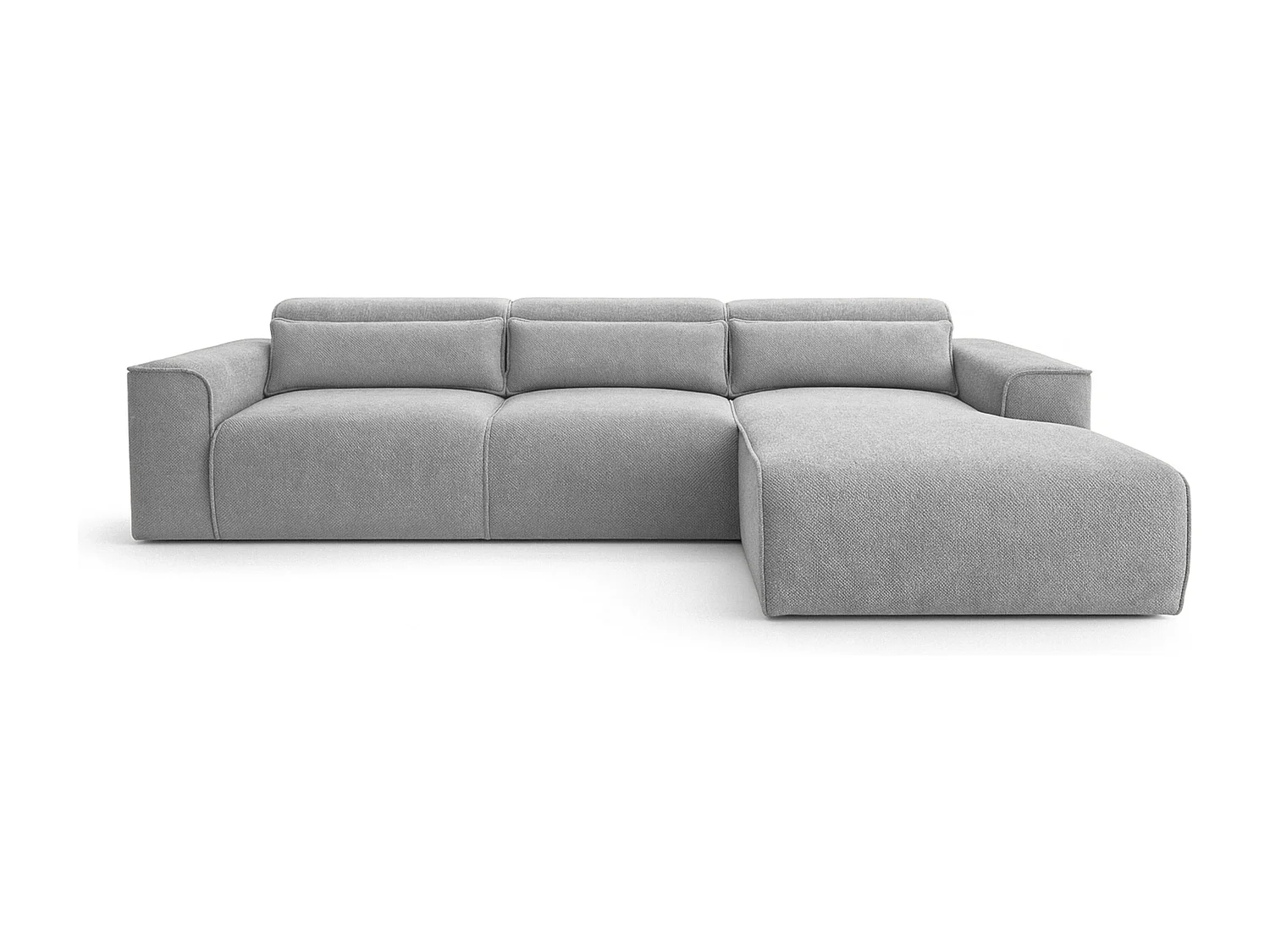 AX LIVING Canapé panoramique Ruyam gris clair convertible droite