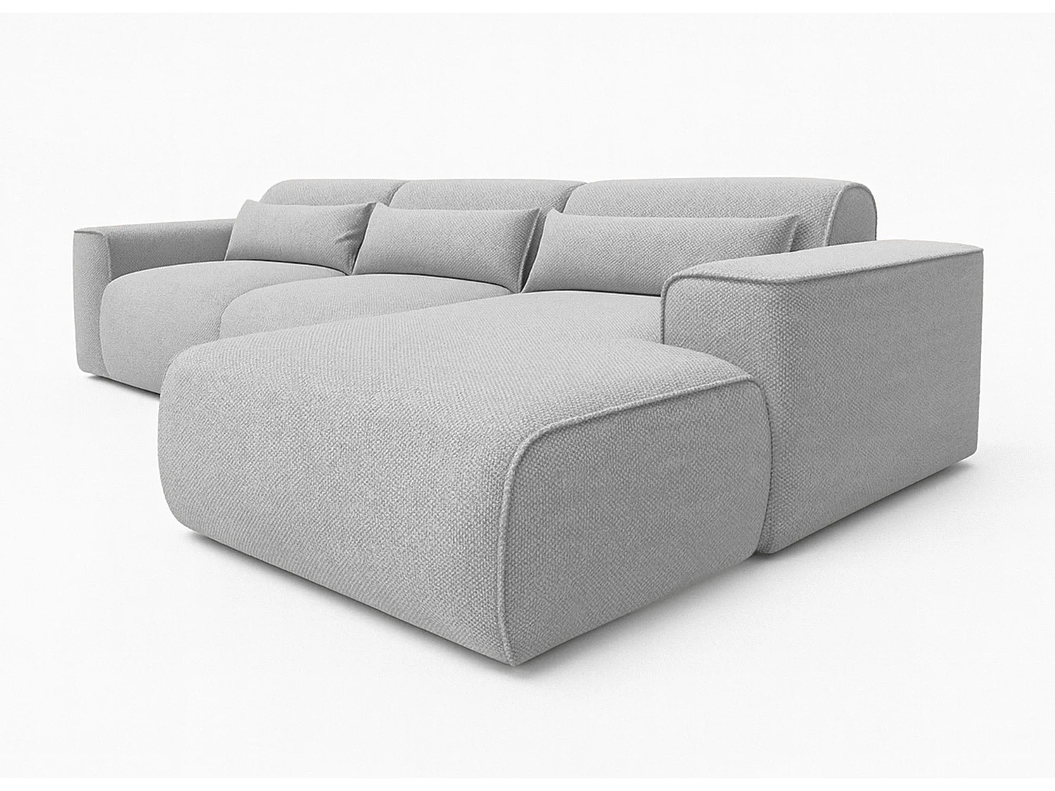 AX LIVING Canapé panoramique Ruyam gris clair convertible droite