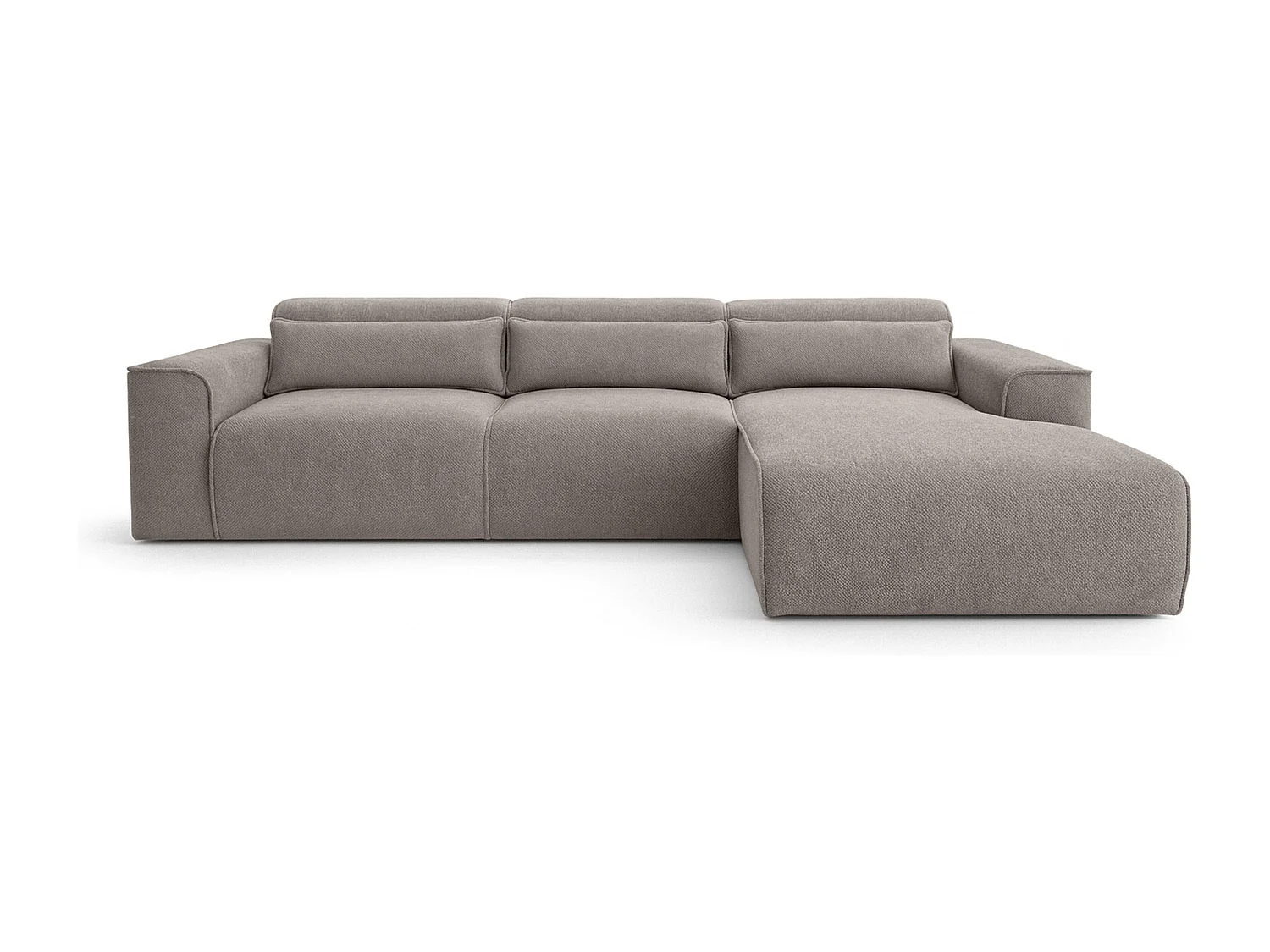 AX LIVING Canapé panoramique Ruyam 310 cm marron clair convertible droite