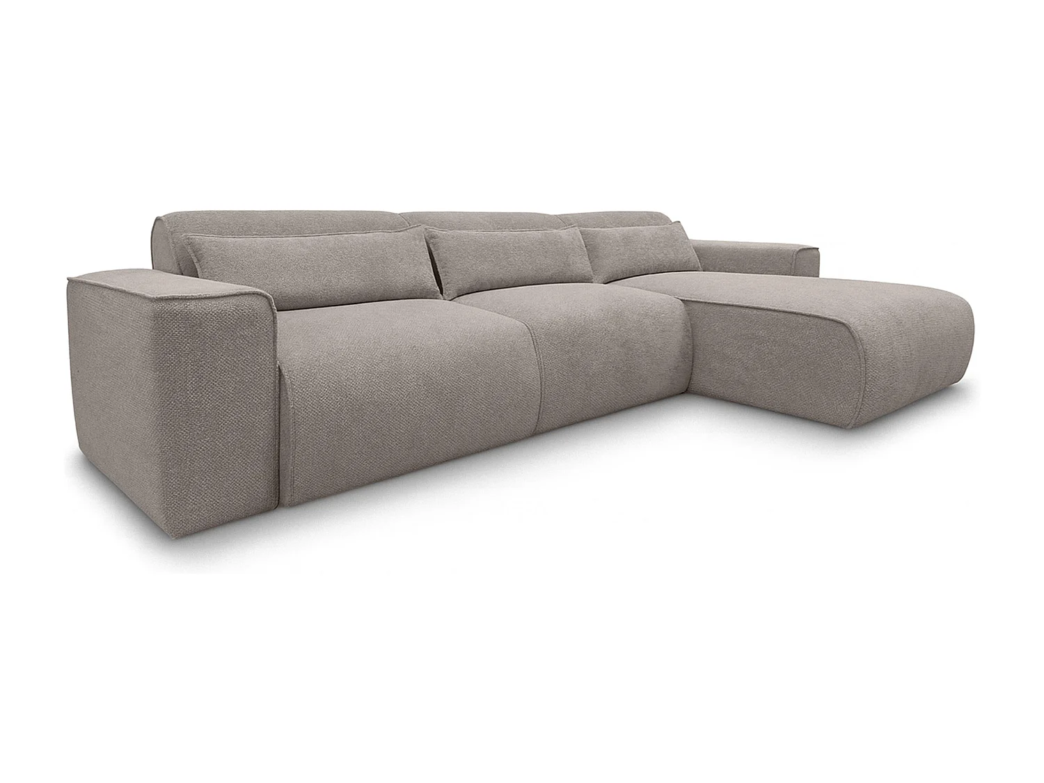 AX LIVING Canapé panoramique Ruyam 310 cm marron clair convertible droite