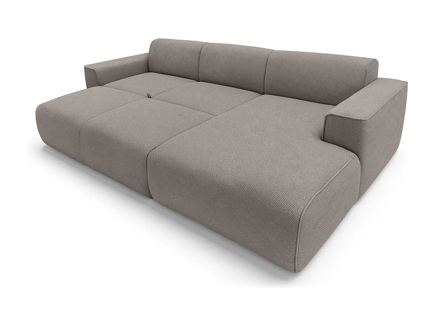 AX LIVING Canapé panoramique Ruyam 310 cm marron clair convertible droite