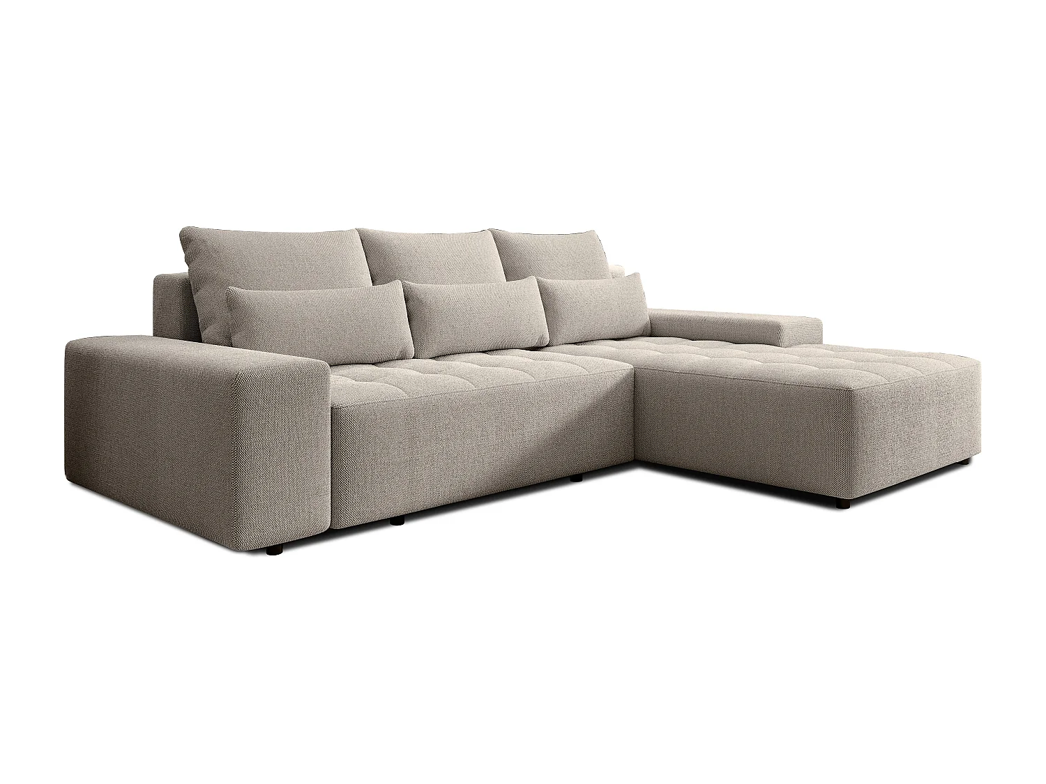 AX LIVING Ecksofa mit Schlaffunktion Alvorada 280 cm creme