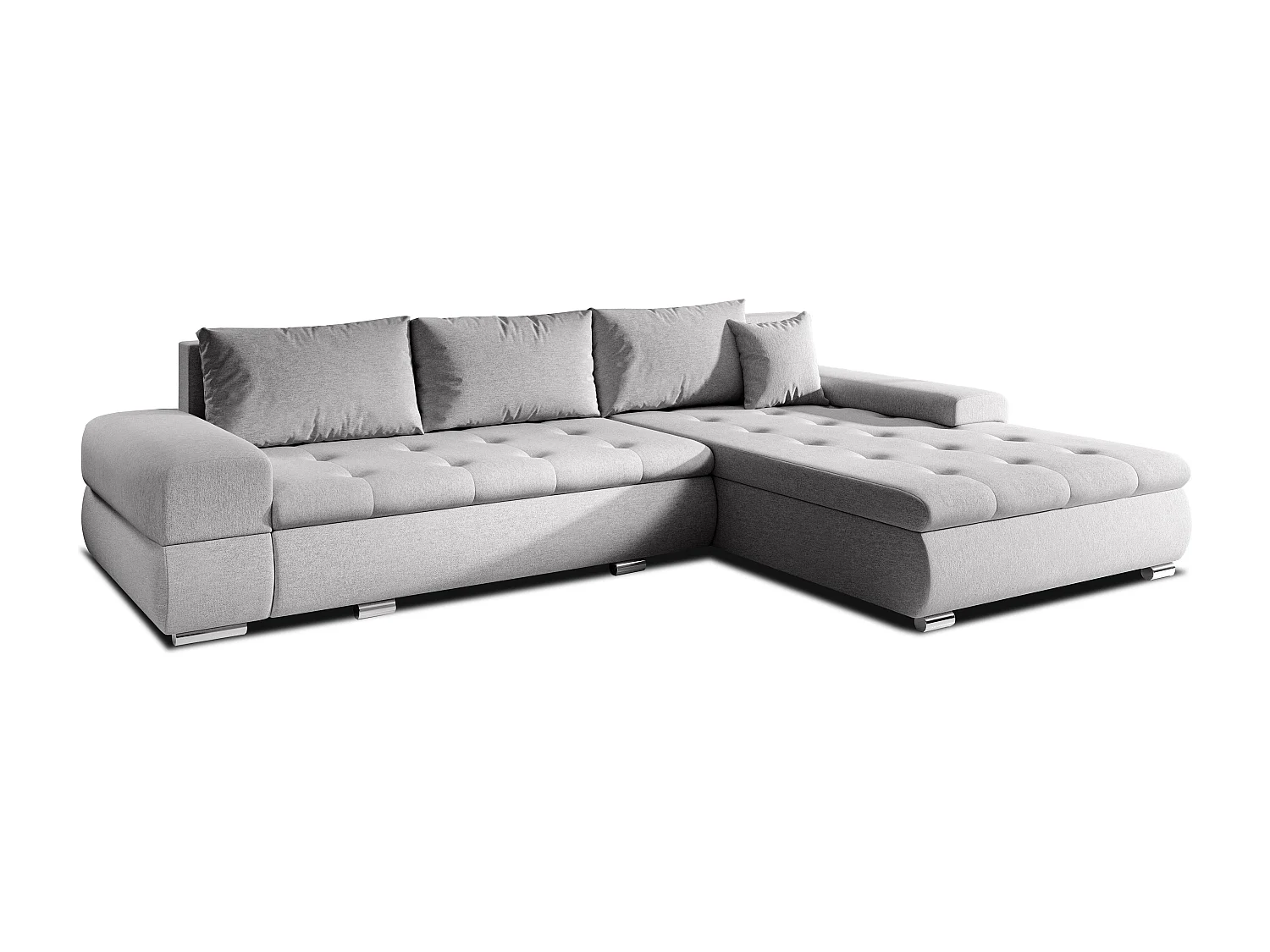 AX LIVING Canapé d’angle Sivaso gris clair 310 cm convertible