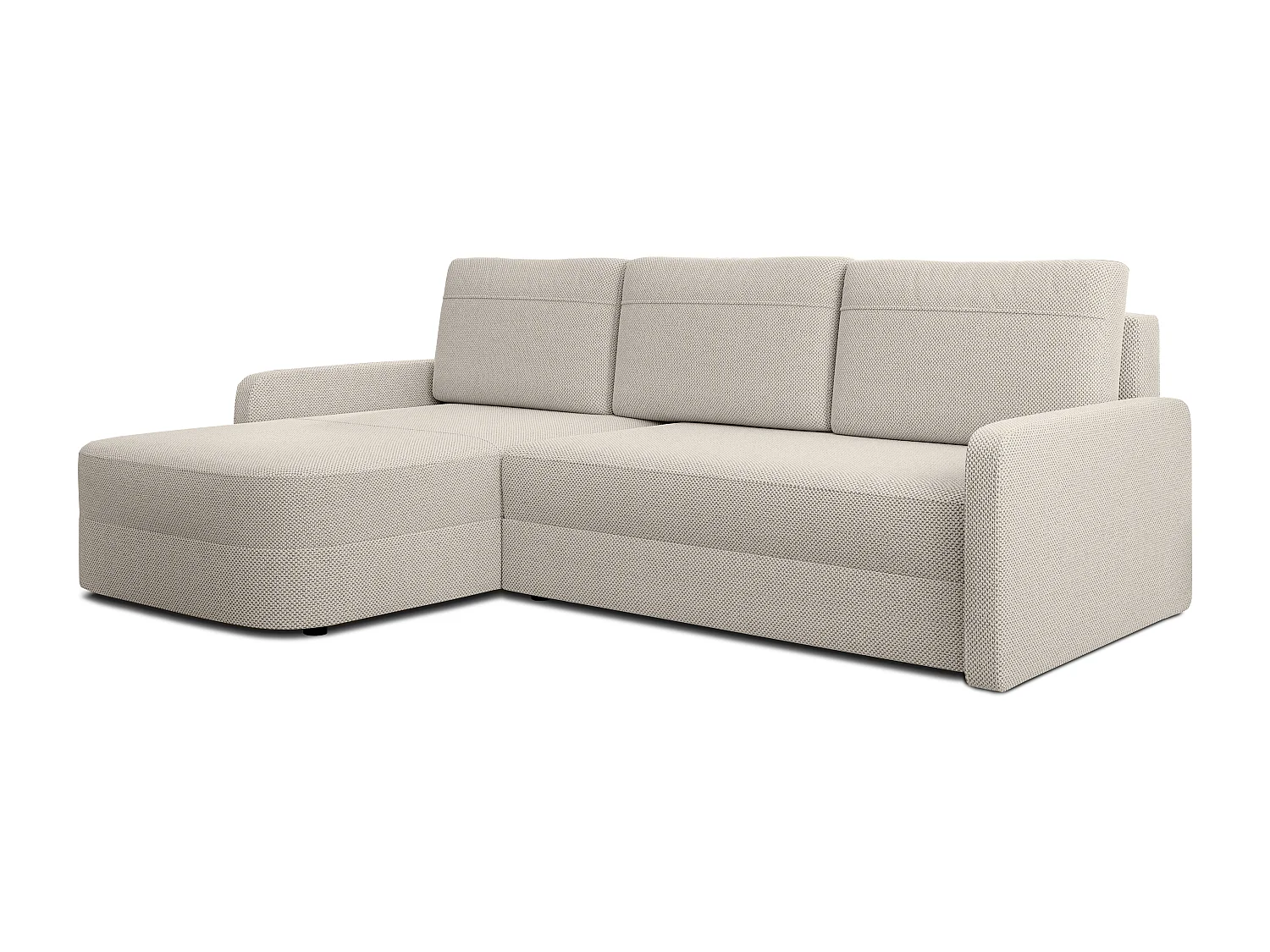 AX LIVING Ecksofa mit Schlaffunktion Nebbiolo 250 cm breit – beige Eckcouch