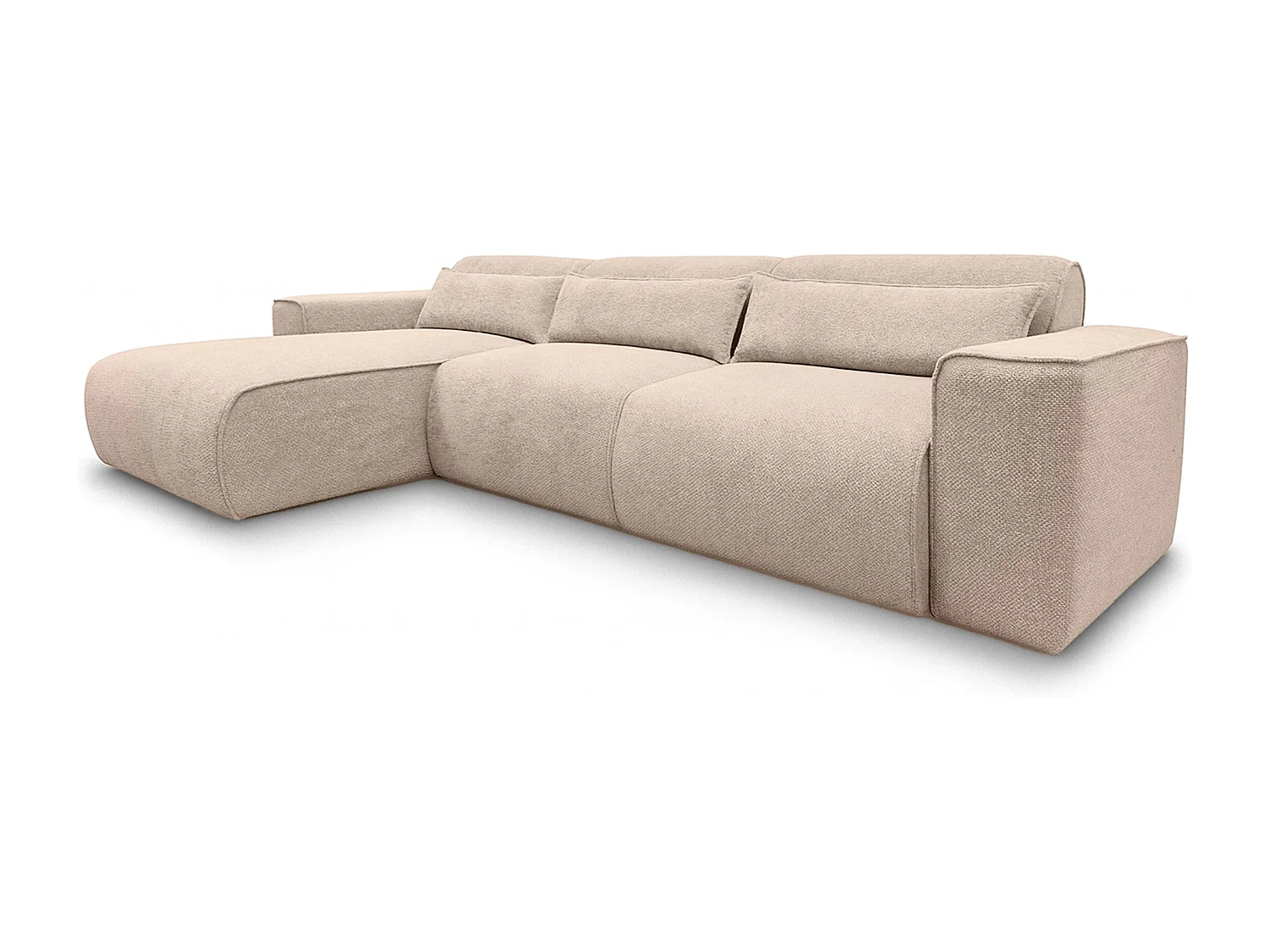 AX LIVING Canapé panoramique Ruyam 310 cm beige convertible gauche