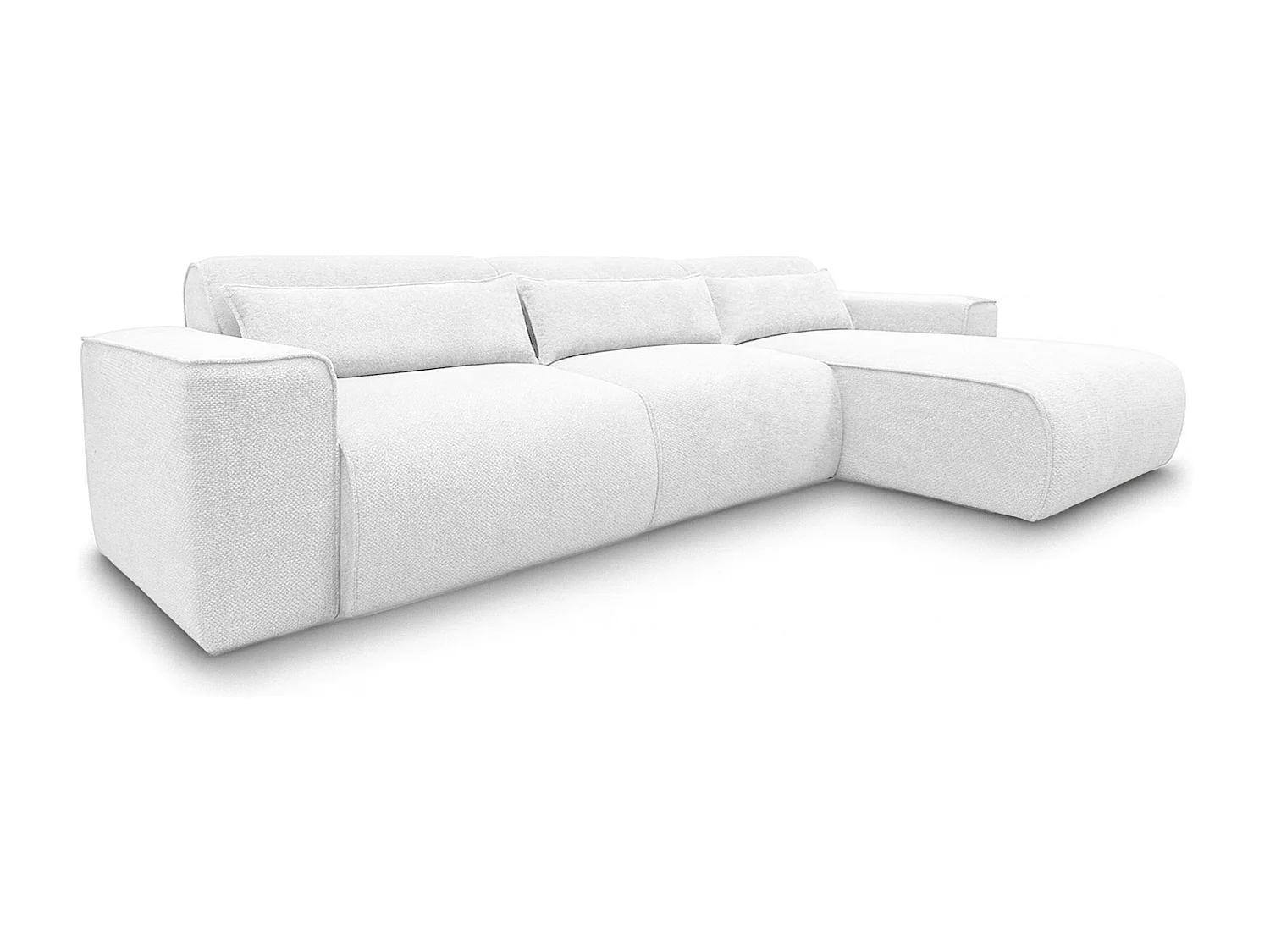 AX LIVING Hoekbank Ruyam parelwit met slaapfunctie rechts