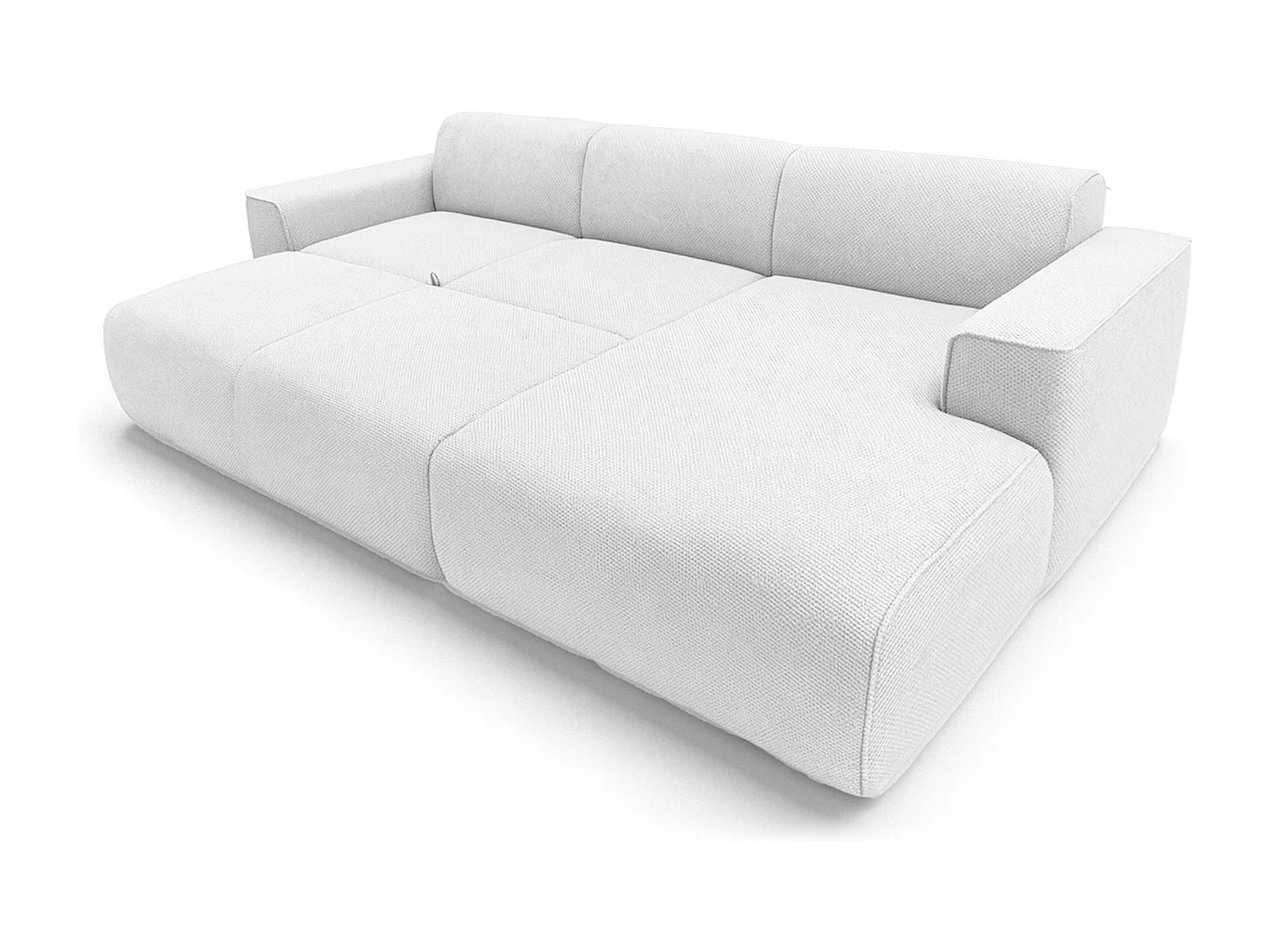 AX LIVING Hoekbank Ruyam parelwit met slaapfunctie rechts