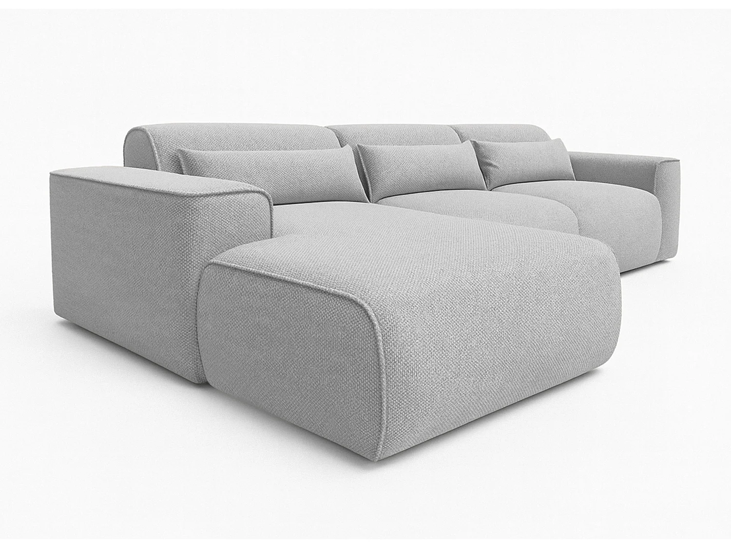 AX LIVING Canapé panoramique Ruyam gris clair convertible gauche
