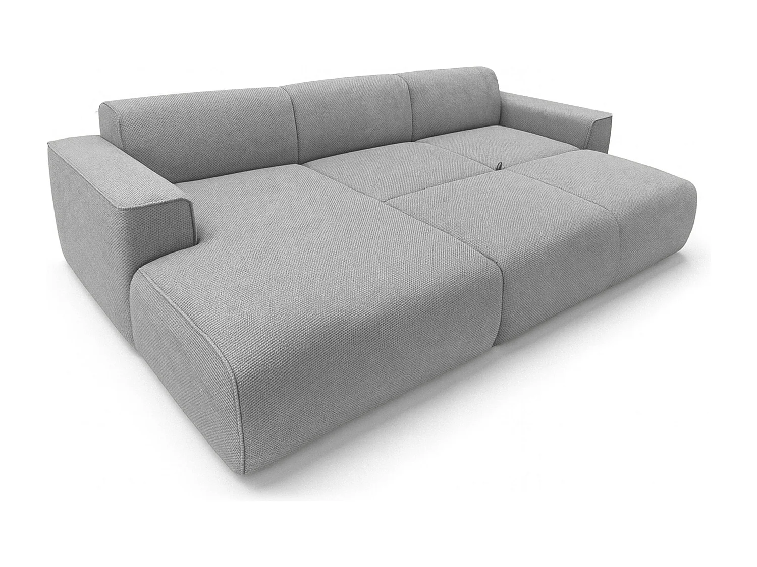 AX LIVING Canapé panoramique Ruyam gris clair convertible gauche