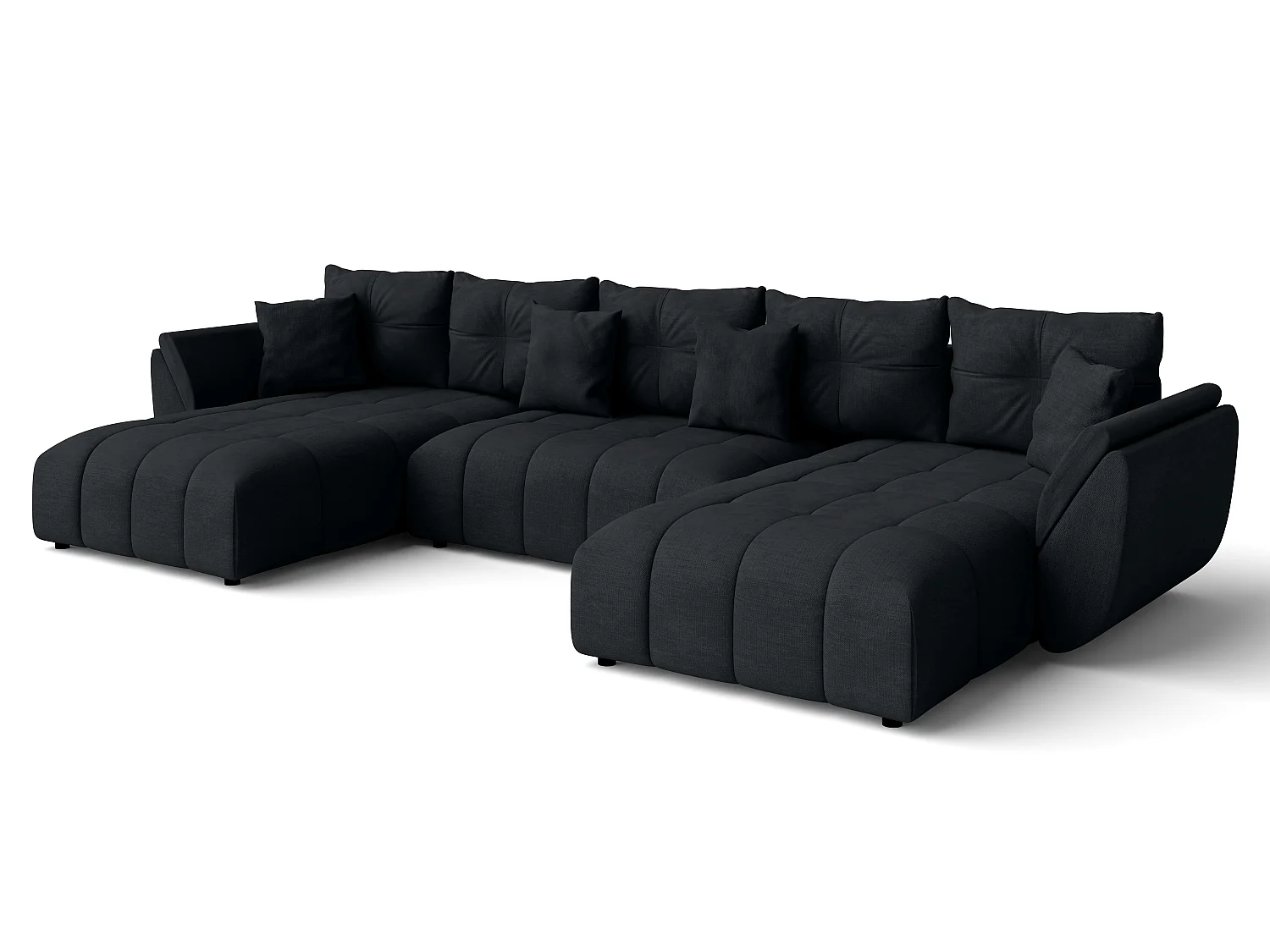 AX LIVING Couch U Form mit Schlaffunktion Antalya 382 cm schwarz