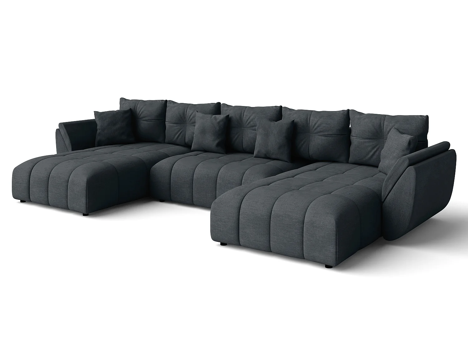 AX LIVING Canapé panoramique en U Antalya 382 cm gris convertible