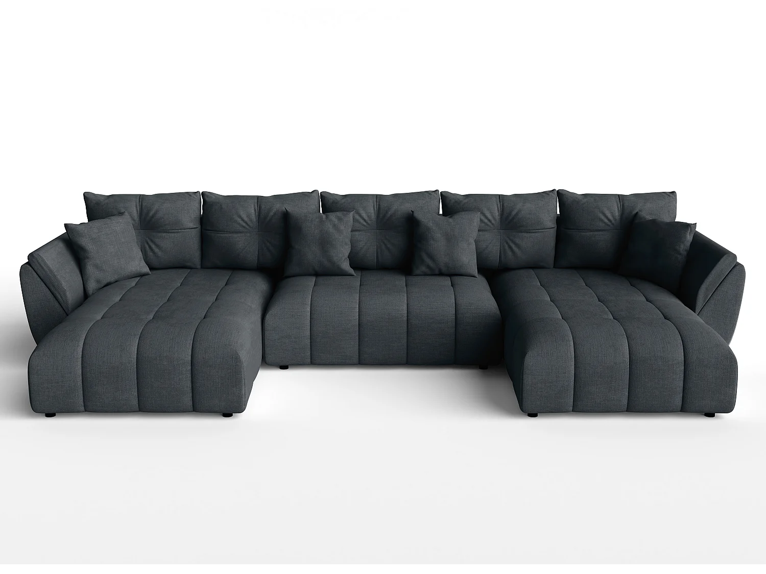 AX LIVING Canapé panoramique en U Antalya 382 cm gris convertible