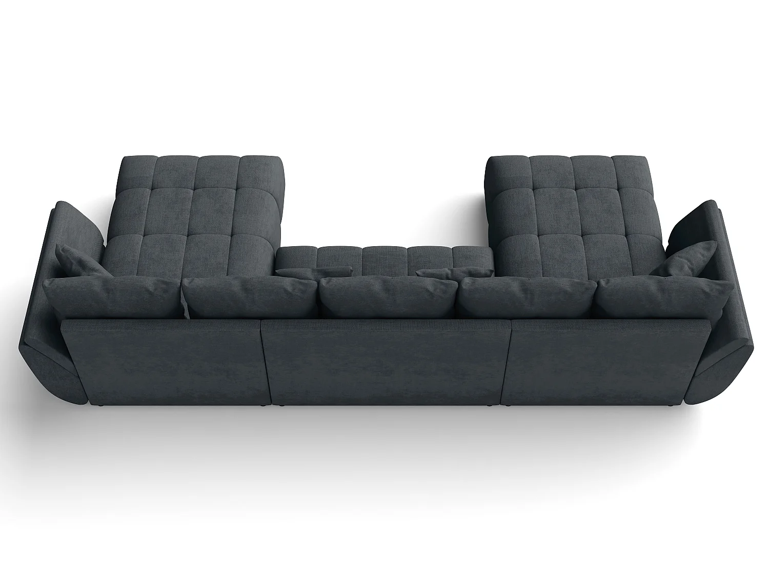 AX LIVING Canapé panoramique en U Antalya 382 cm gris convertible