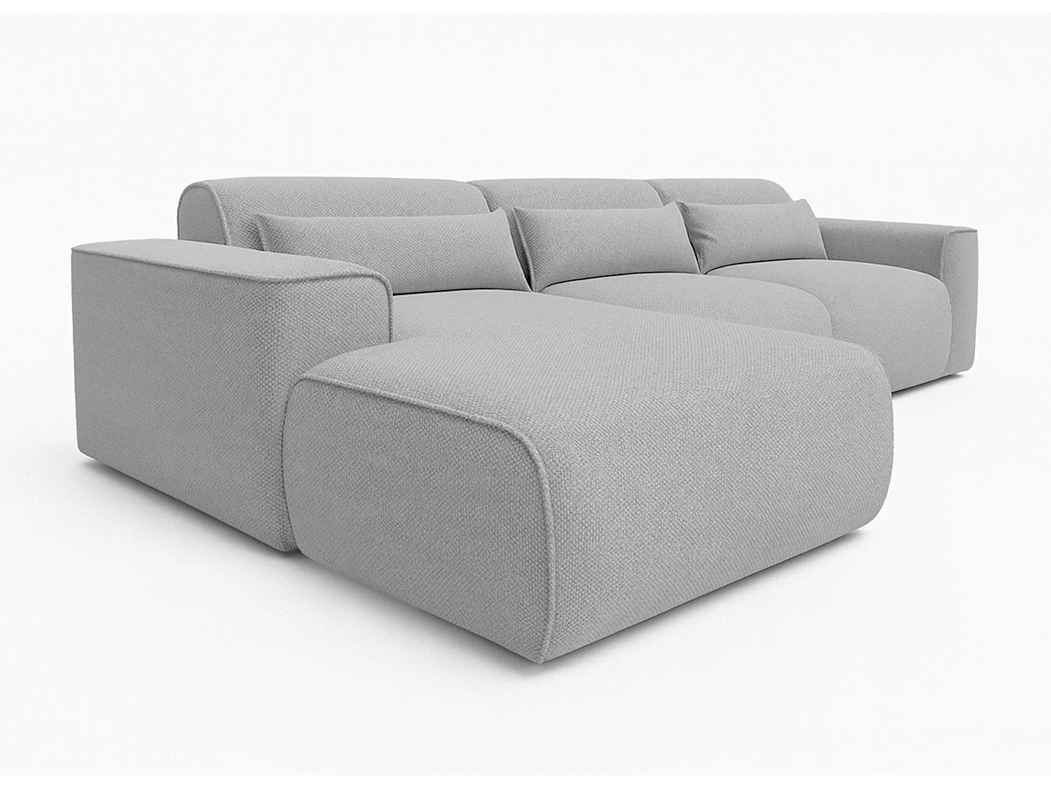 AX LIVING Canapé panoramique Ruyam 310 cm gris foncé convertible gauche