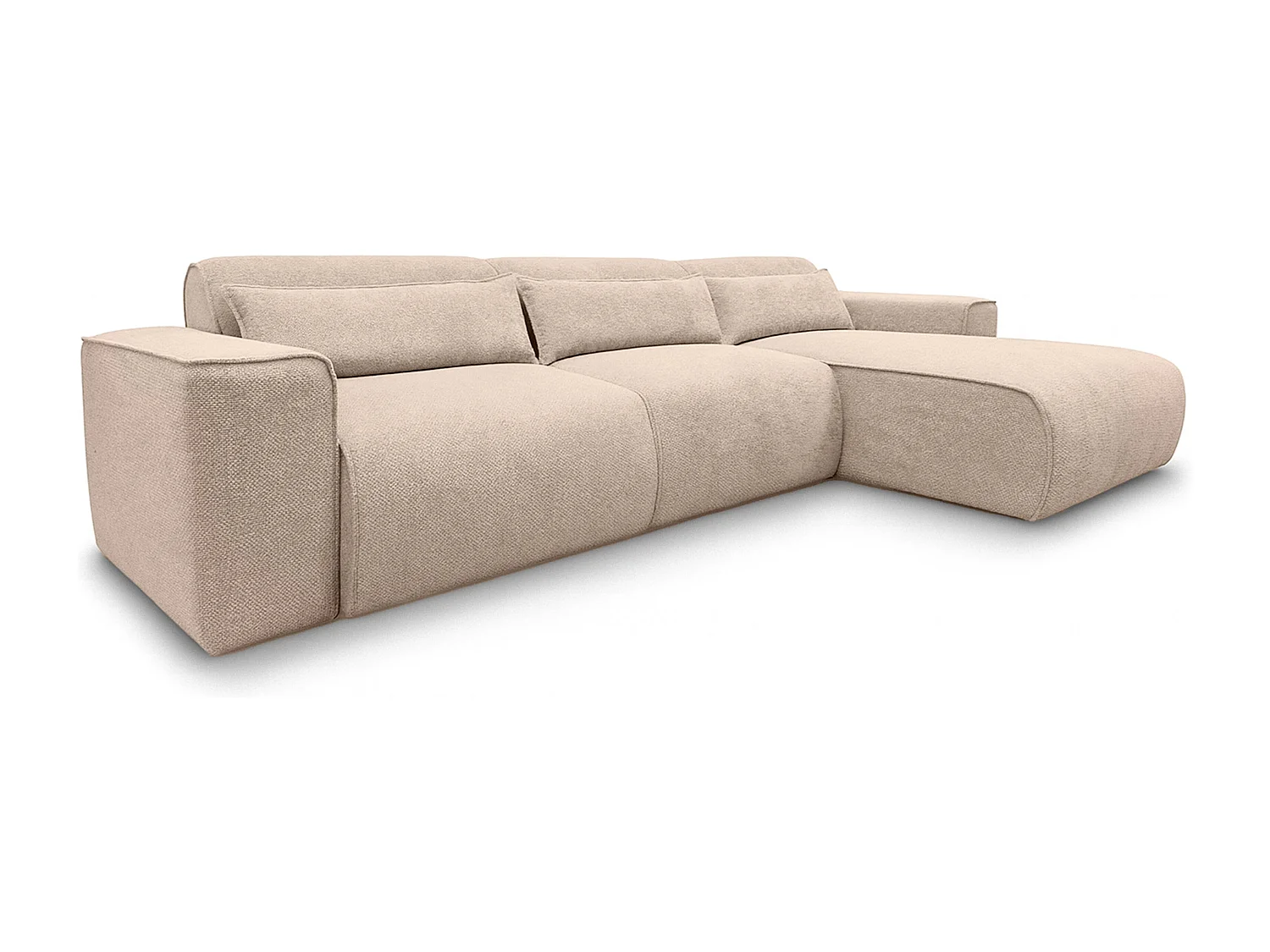 AX LIVING Canapé panoramique Ruyam 310 cm beige convertible droite