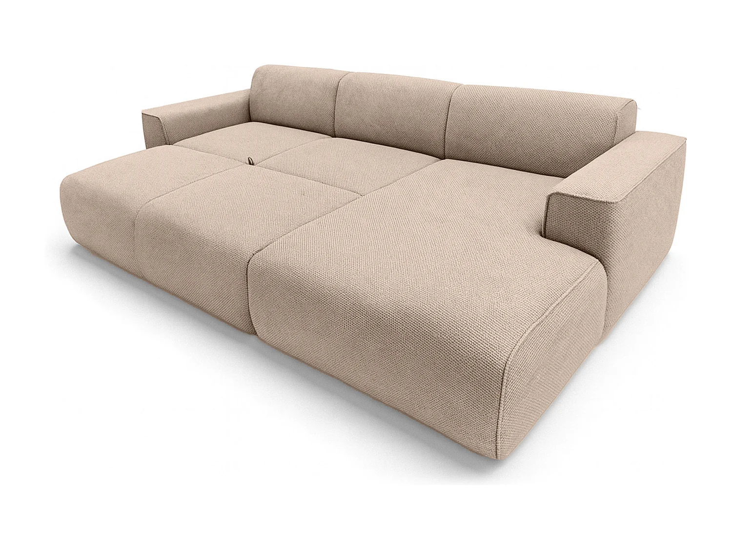 AX LIVING Canapé panoramique Ruyam 310 cm beige convertible droite