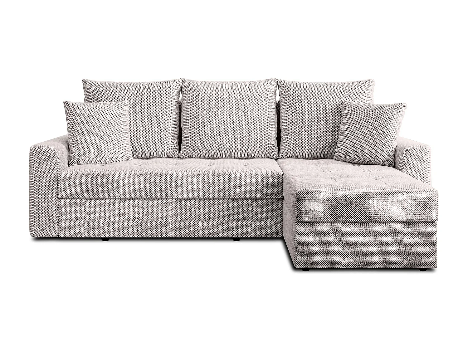 AX LIVING Canapé d’angle Karaman 238 cm crème convertible avec coffre