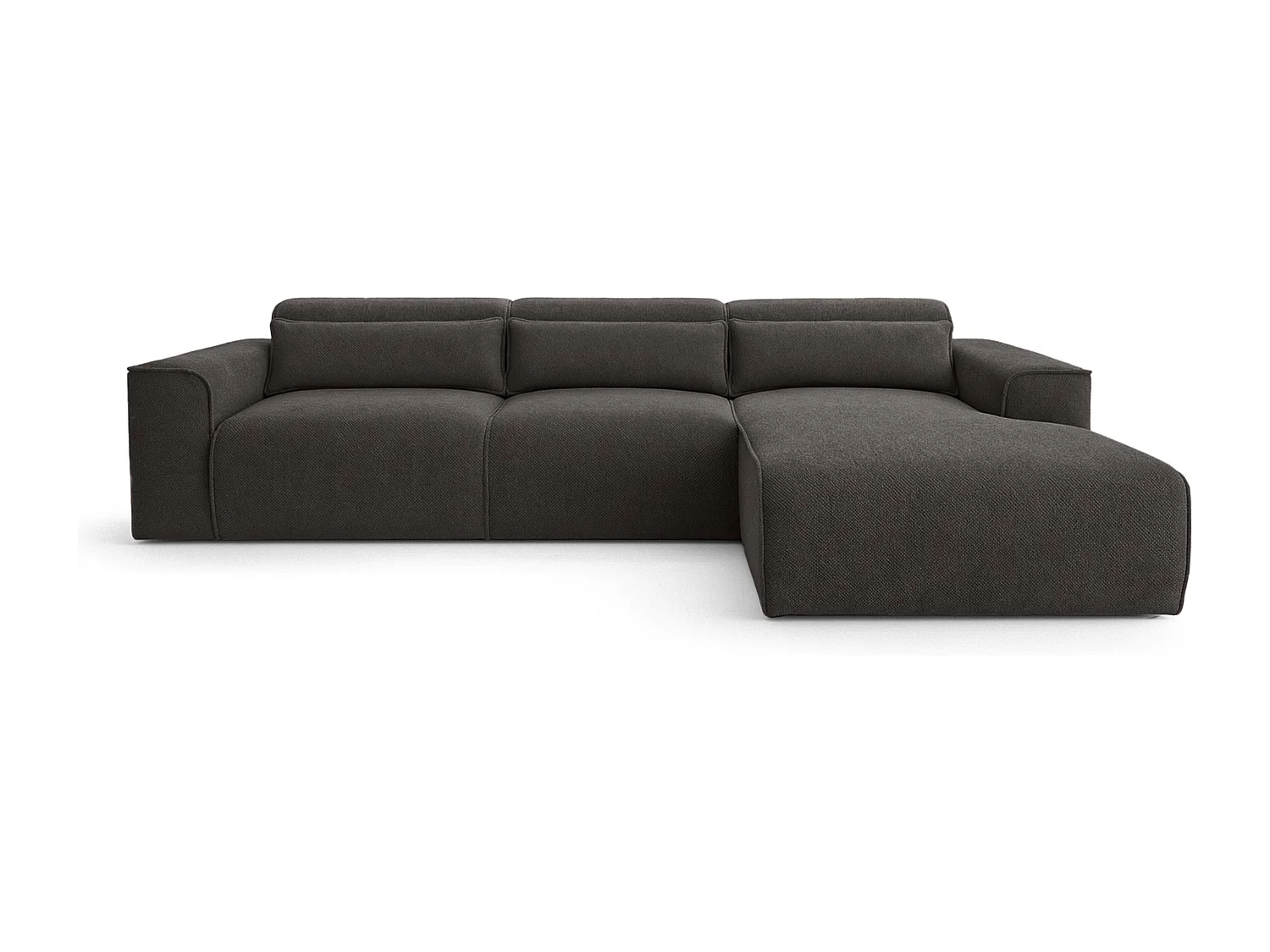 AX LIVING Canapé panoramique Ruyam 310 cm gris convertible droite