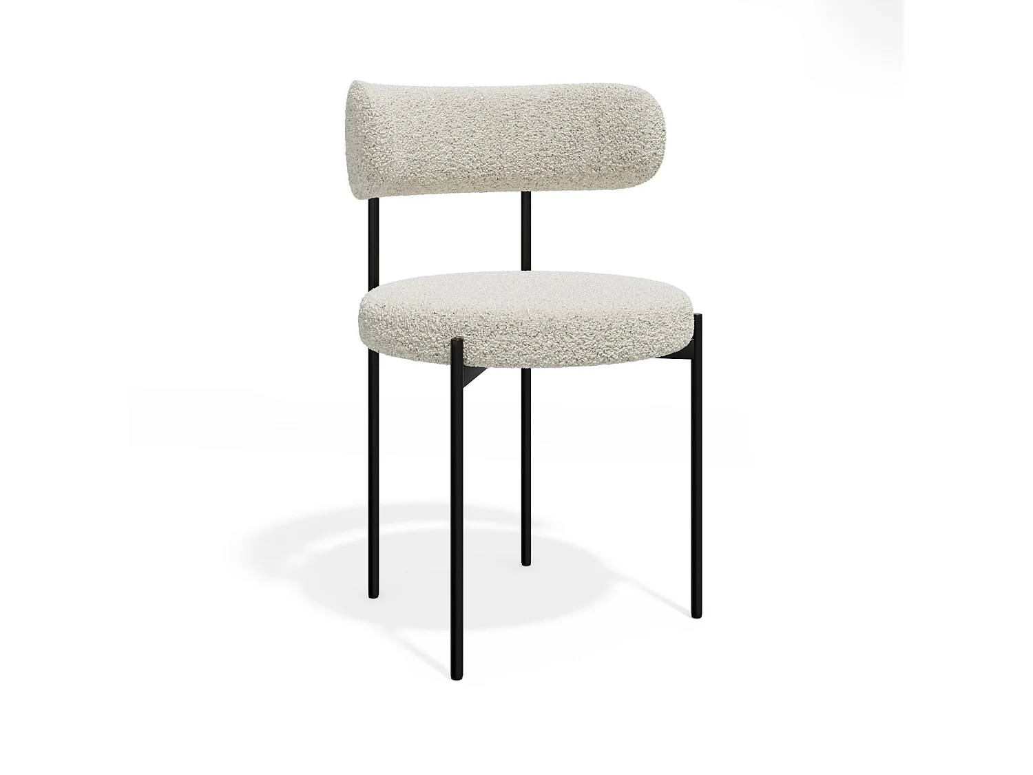 Lot de 2 chaises  en Bouclette Crème