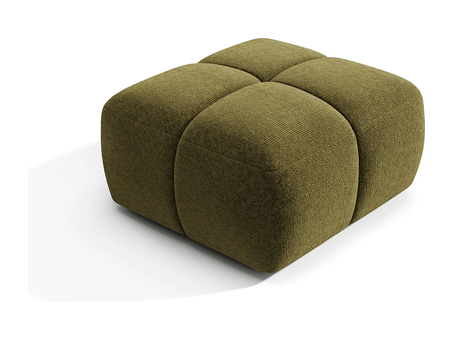 Pouf MOSS en Velours texturé Vert vintage
