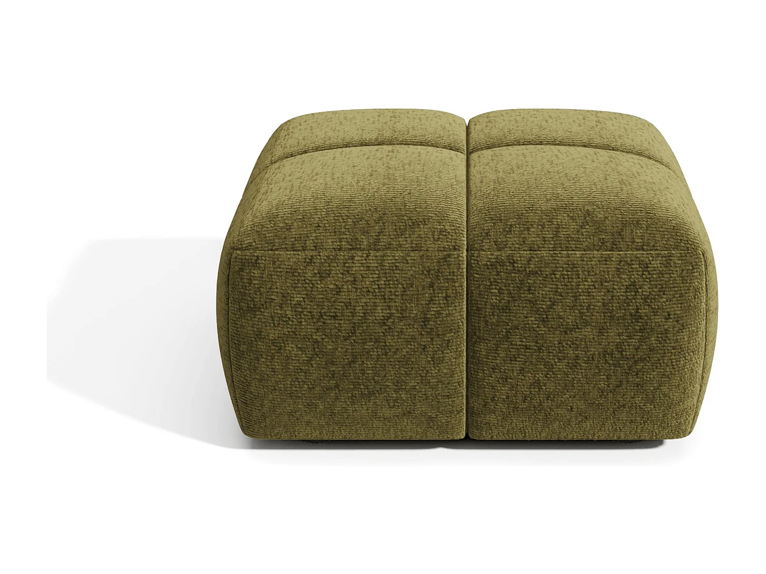 Pouf MOSS en Velours texturé Vert vintage
