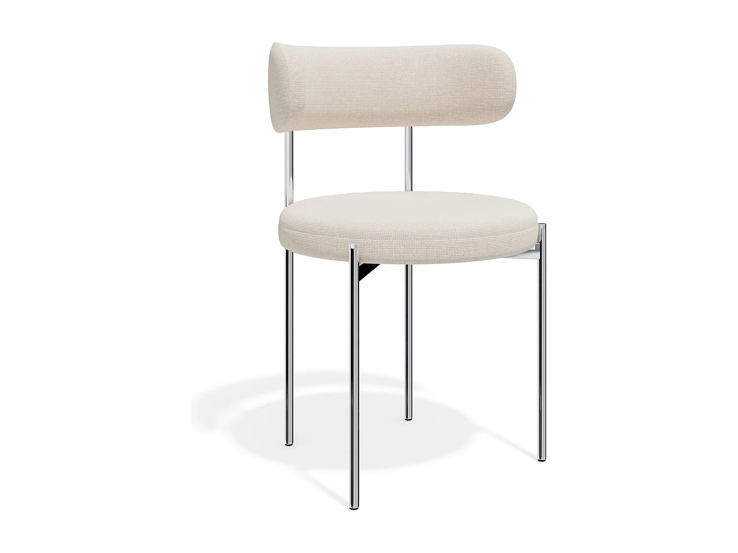 Lot de 2 chaises MUSE en Tissu tramé toucher doux Crème