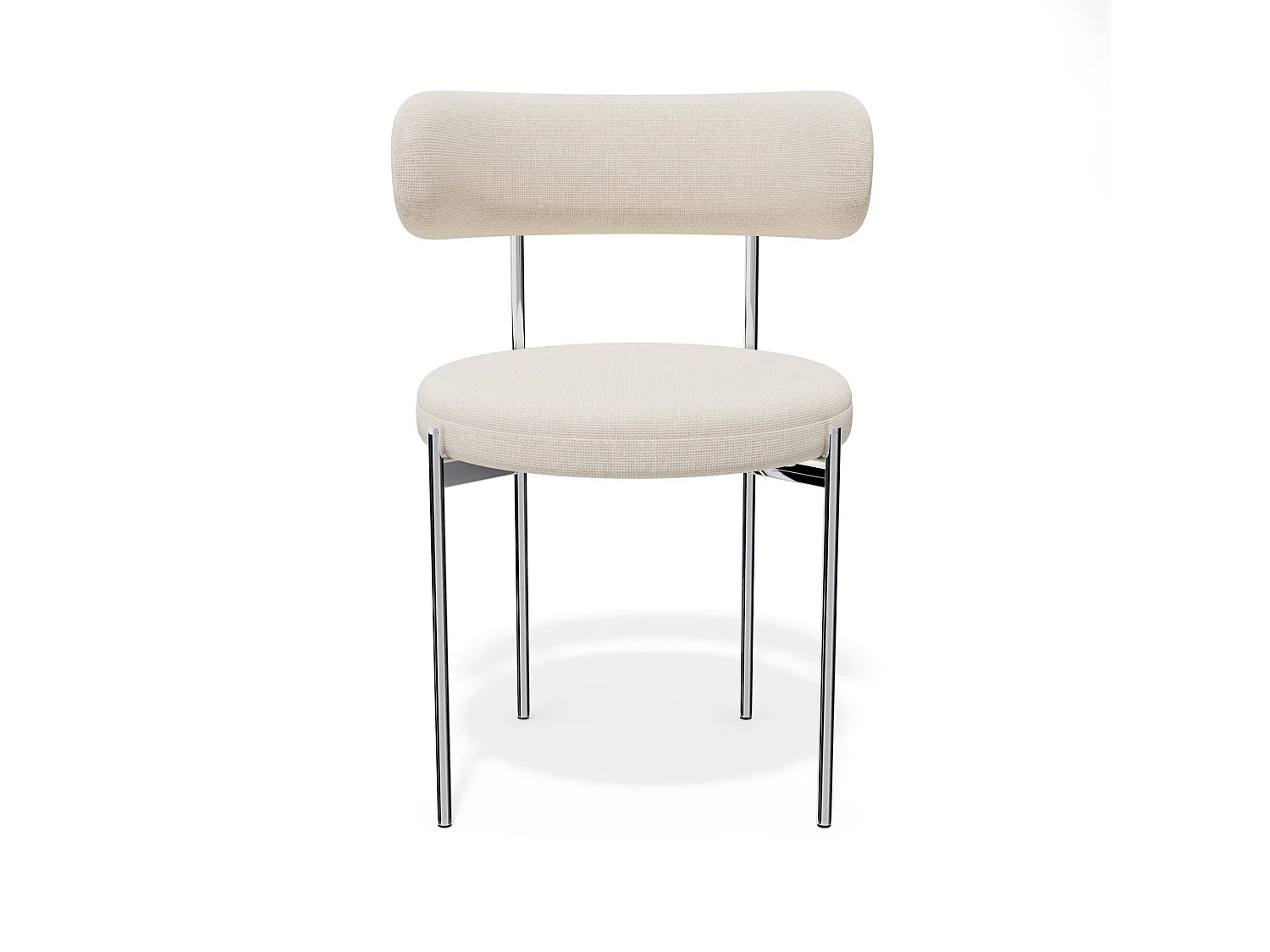 Lot de 2 chaises MUSE en Tissu tramé toucher doux Crème