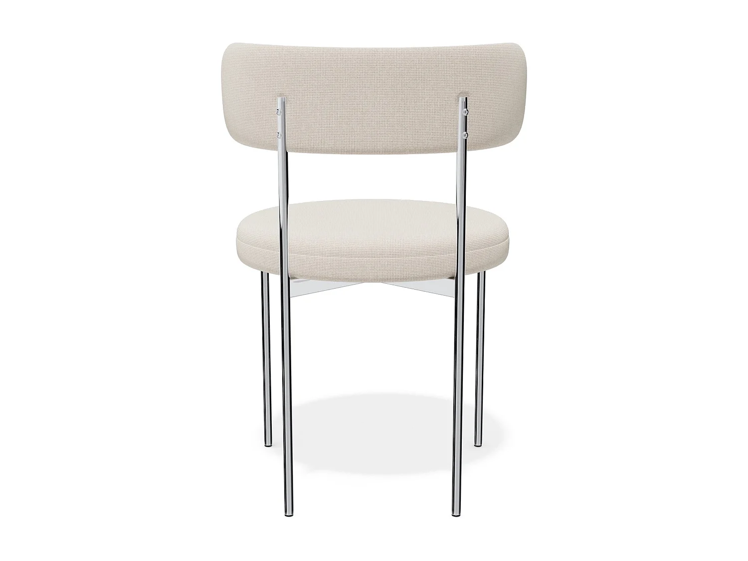Lot de 2 chaises MUSE en Tissu tramé toucher doux Crème