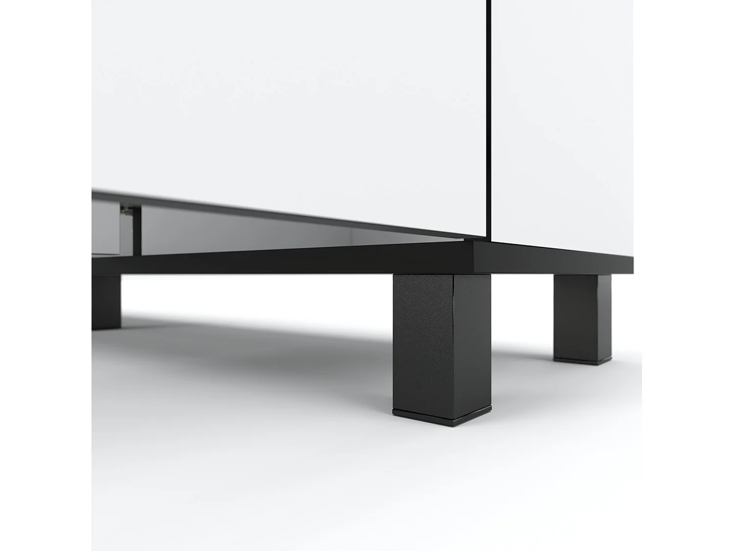 Duża Komoda 140 CM Biały Mat Biały Połysk Szafka Rtv Meble Do Salonu Sypialni