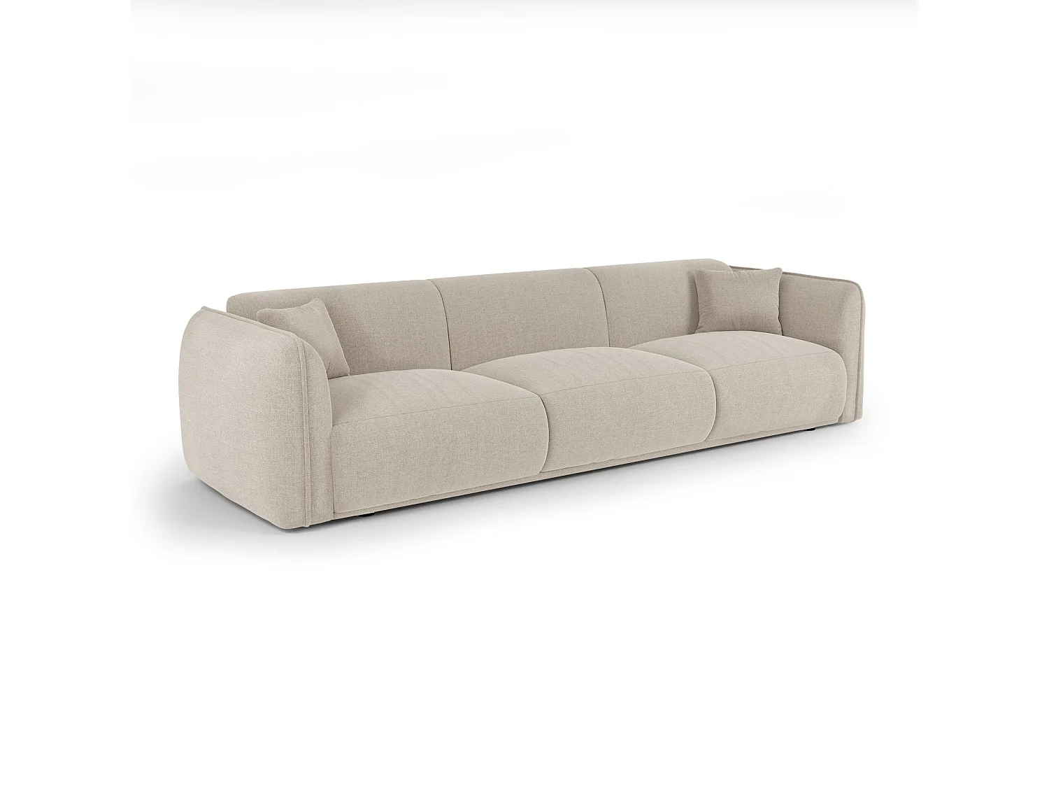 Canapé LUSH en Tissu tramé toucher doux  Beige