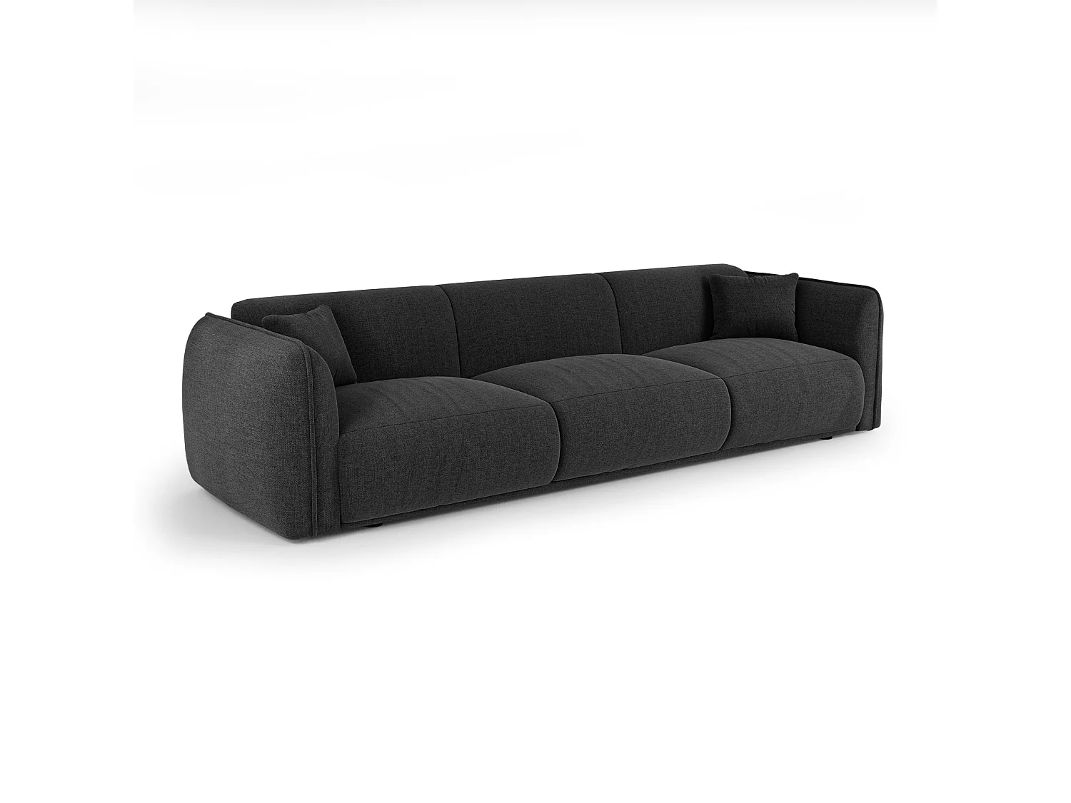 Canapé LUSH en Tissu tramé toucher doux  Anthracite foncé