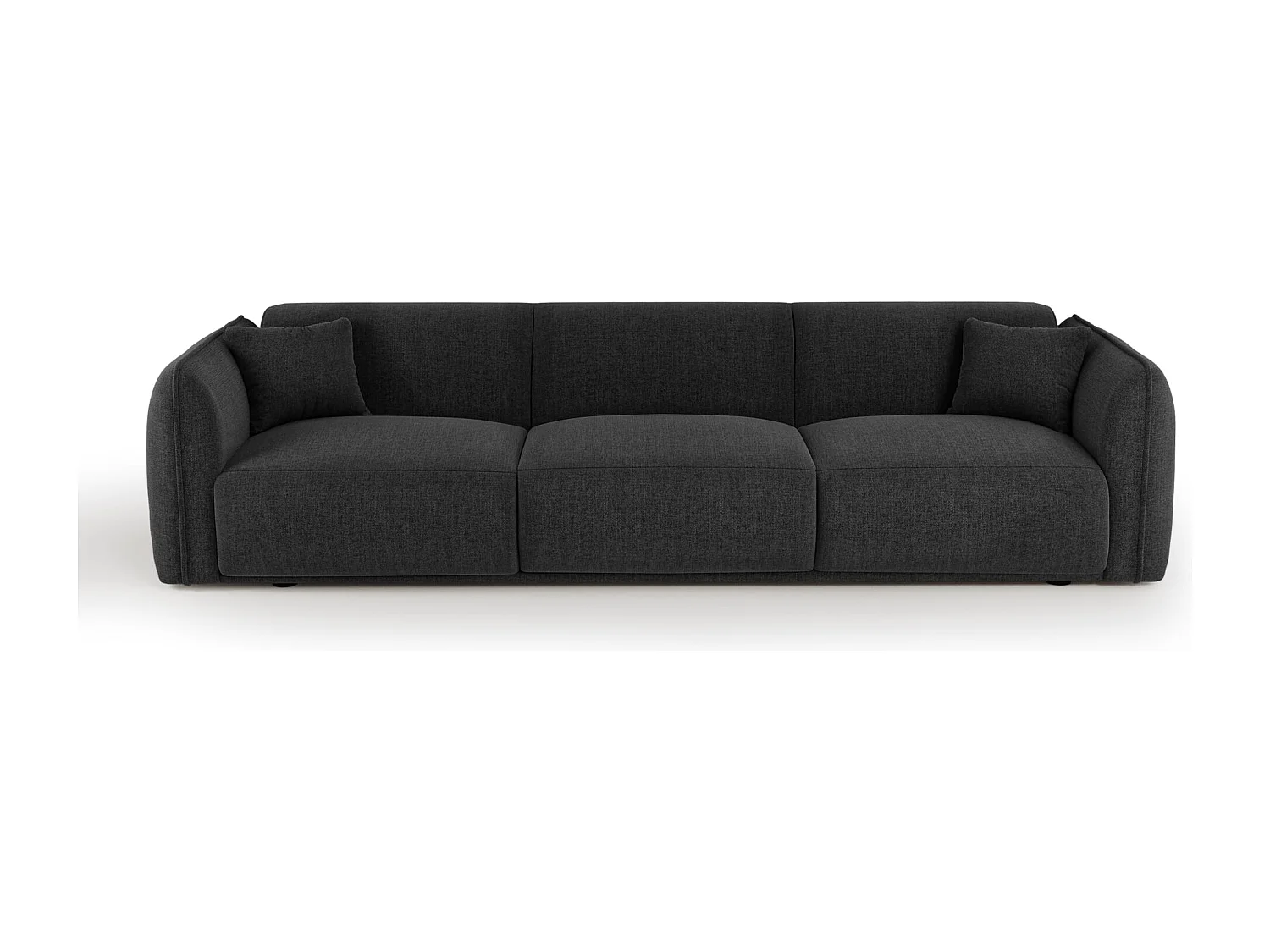 Canapé LUSH en Tissu tramé toucher doux  Anthracite foncé