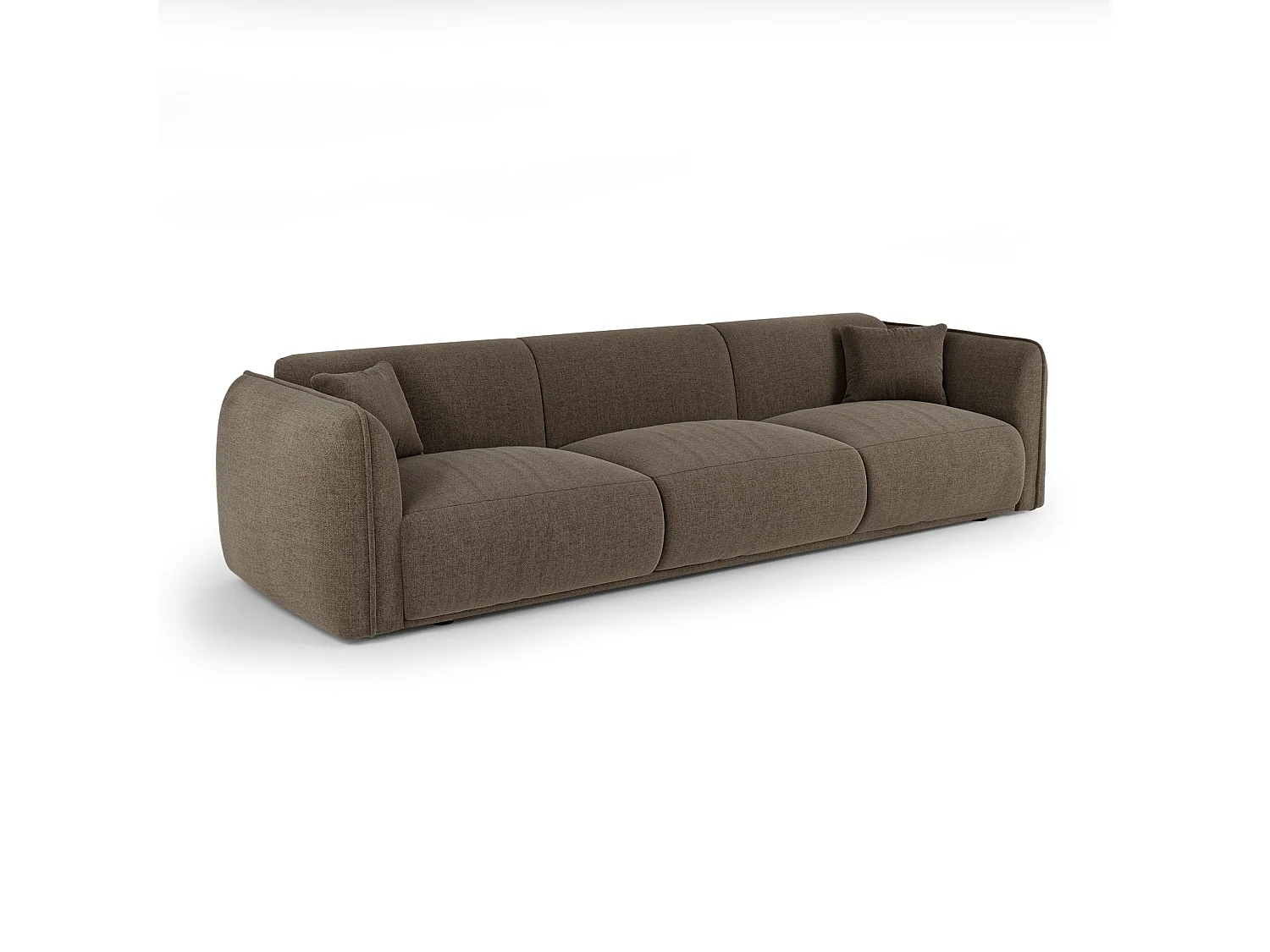 Canapé LUSH en Tissu tramé toucher doux  Marron glacé