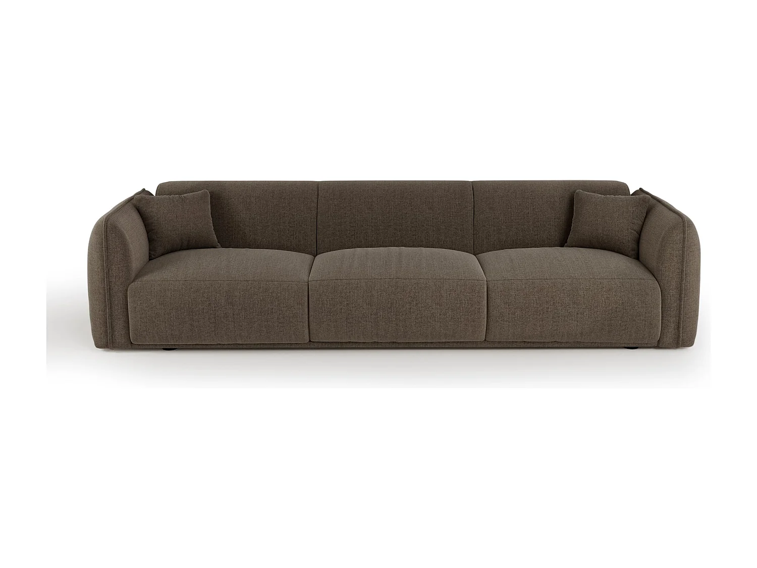 Canapé LUSH en Tissu tramé toucher doux  Marron glacé