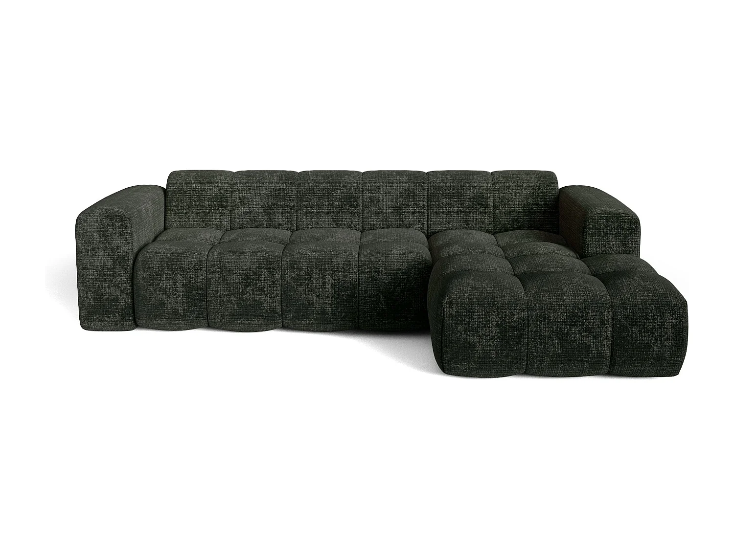 Canapé d'angle droit BLOOM en Velours gaufré