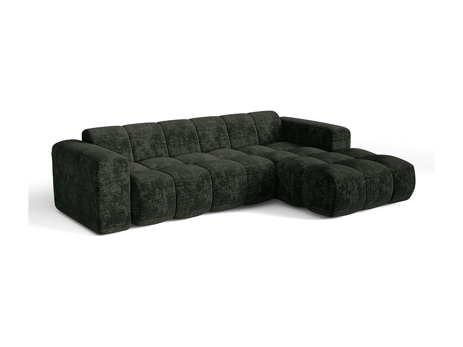 Canapé d'angle droit BLOOM en Velours gaufré