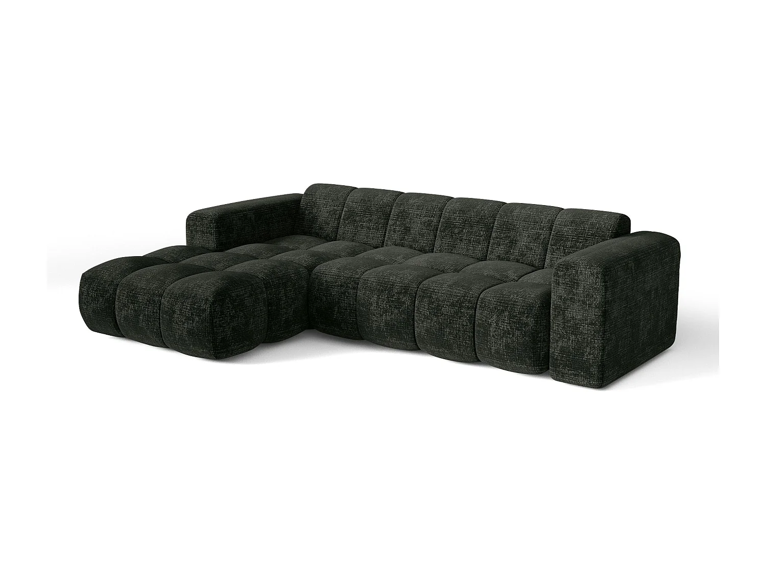 Canapé d'angle gauche BLOOM en Velours gaufré