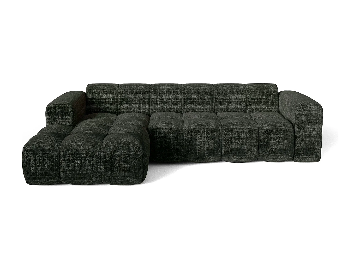 Canapé d'angle gauche BLOOM en Velours gaufré