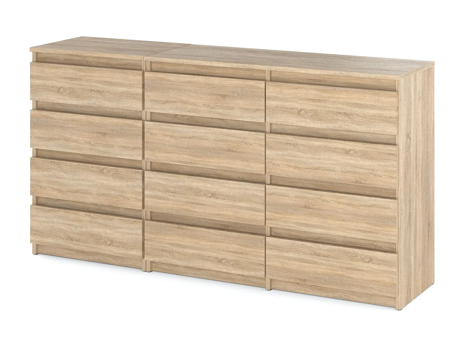 Duża Komoda z 12 Szufladami 180 CM Szafka Rtv Dąb Sonoma Meble Do Salonu Sypialni