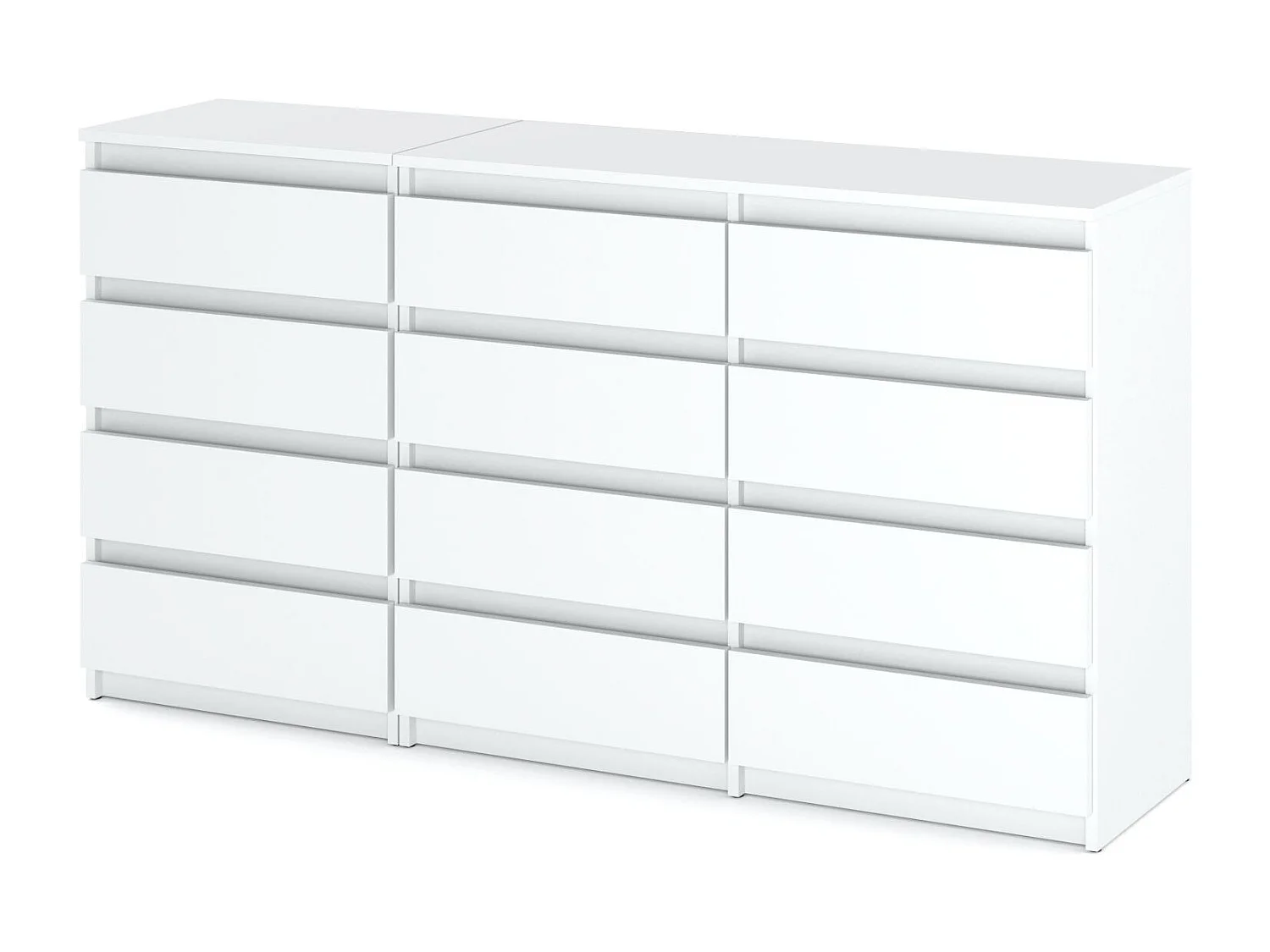 Duża Komoda z 12 Szufladami 180 CM Szafka Rtv Biały Mat Meble Do Salonu Sypialni
