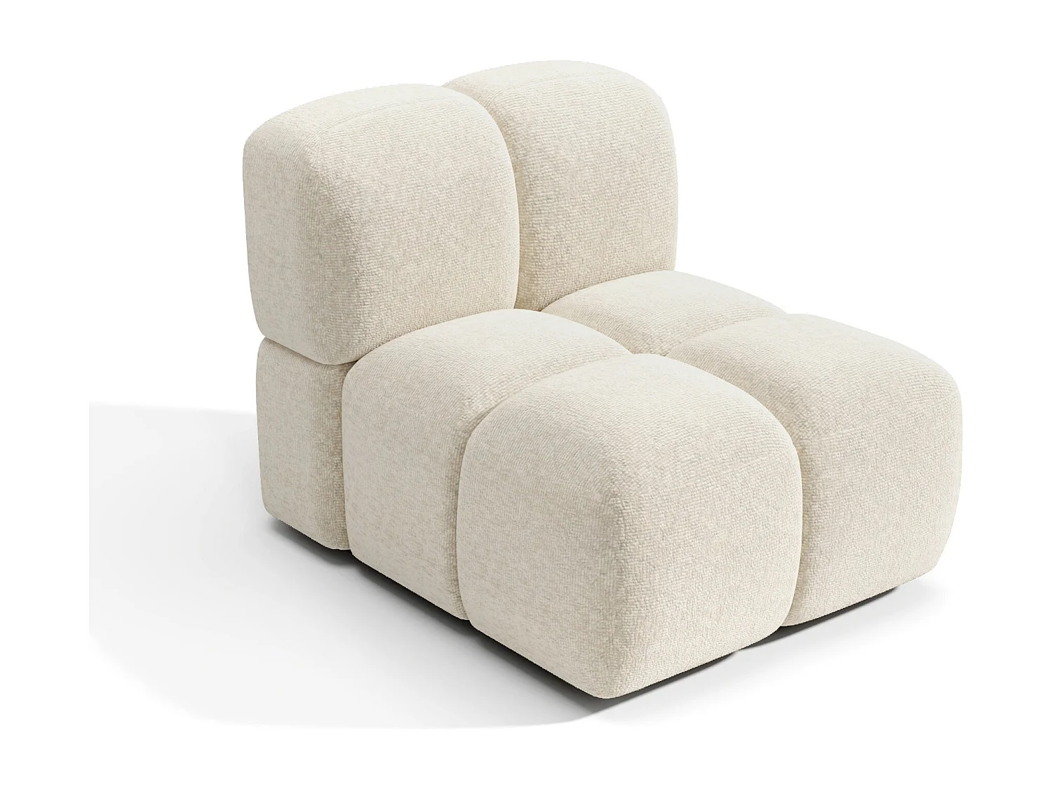Fauteuil MOSS en Velours texturé Beige